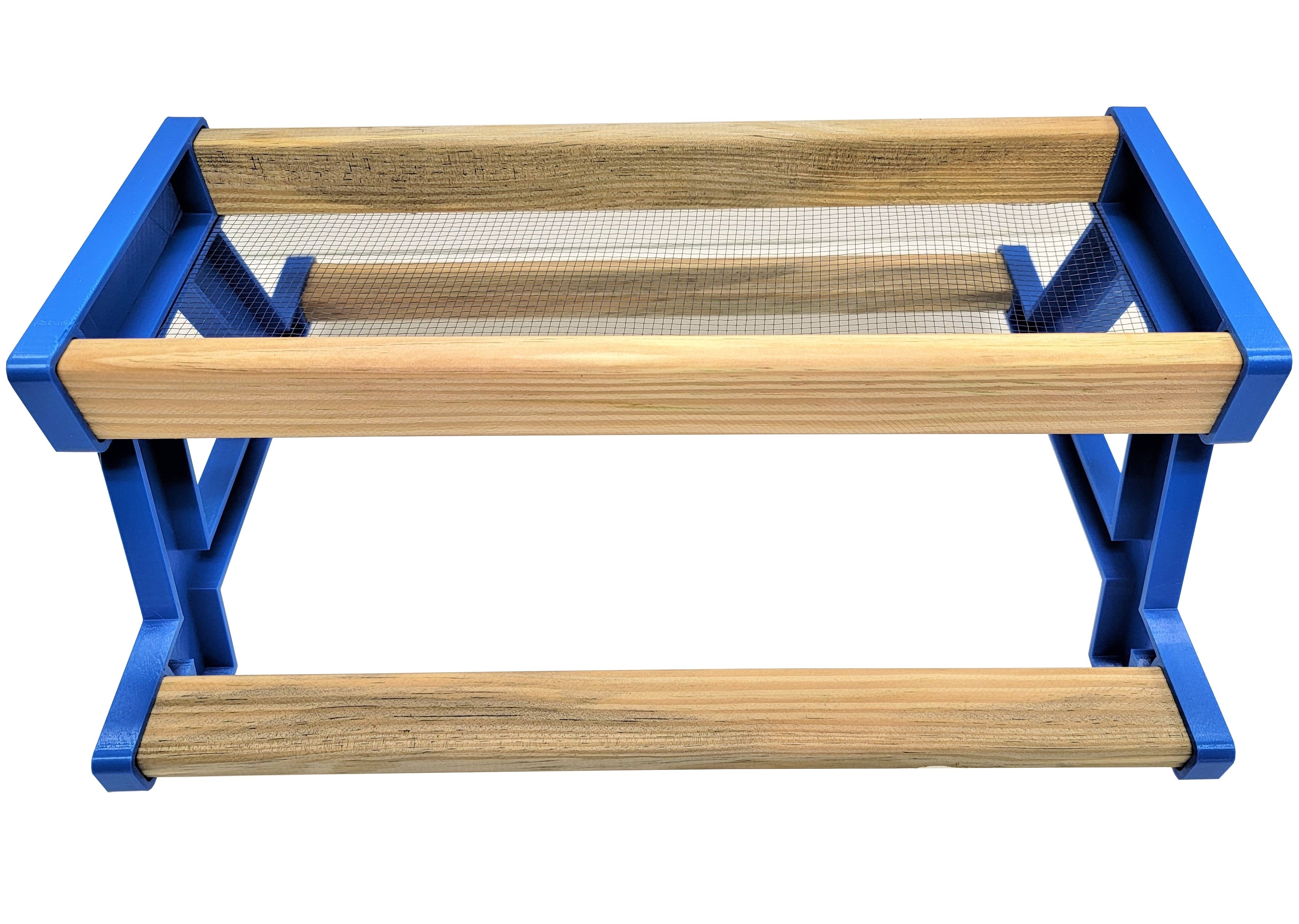 16 Inch Long Blue Chicken Picnic Table - Durable Outdoor Chicken Feeder Bench for Hens & Ducks - Perfect for Backyard Poultry, Farm & Garden Use