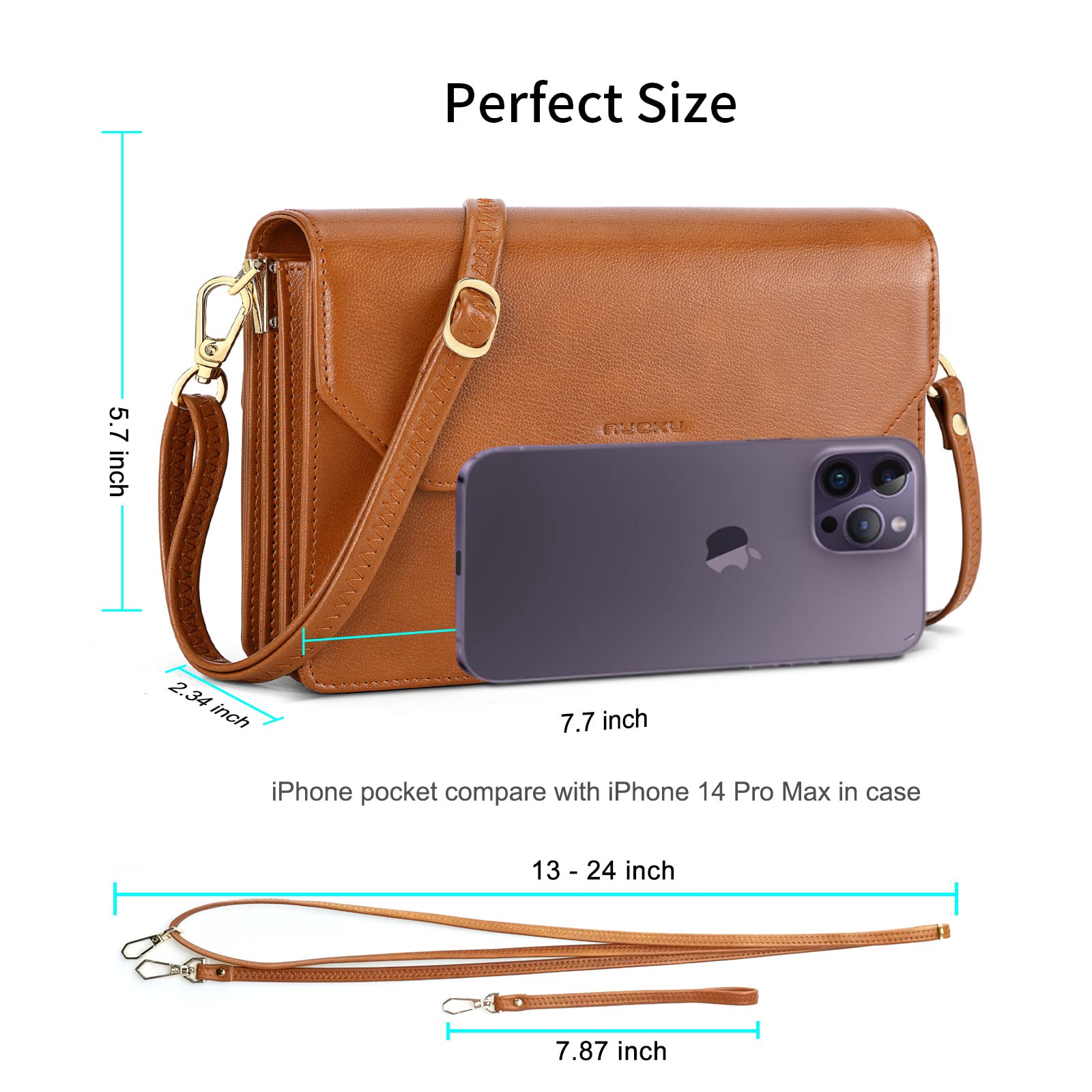 Nuoku Women's Small Clutch Purse - Elegant PU Leather Evening Wristlet Handbag with Crossbody Strap | Perfect for Parties, Weddings, Date Nights & Special Occasions