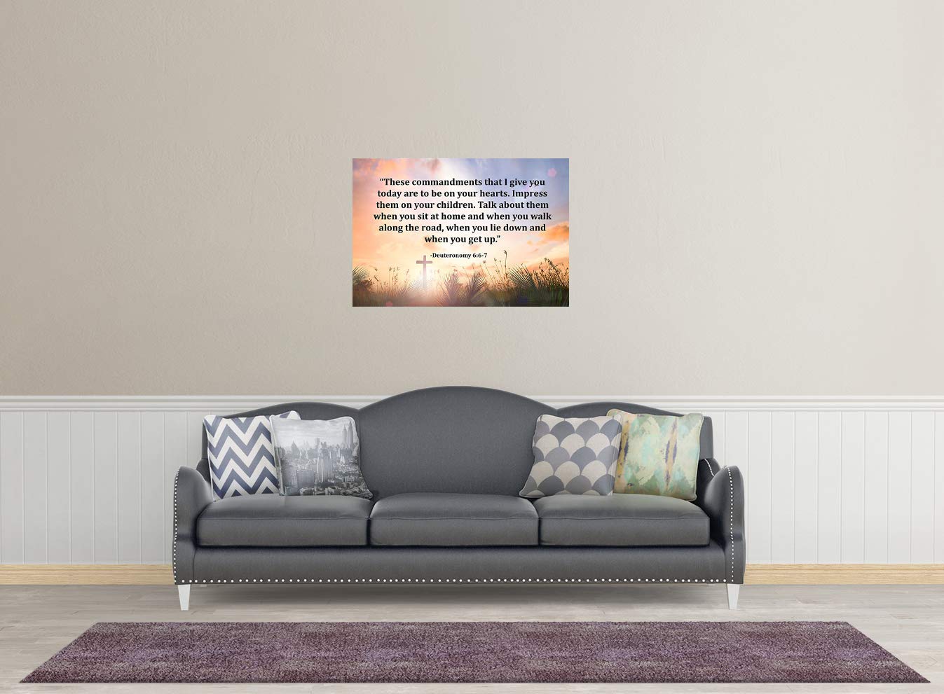 Deuteronomy 6:6-7 Bible Verse Poster (13x19 Unframed) - Inspirational Scripture Wall Art - Perfect Christian Gift Under $20 for Home, Office & Church Decor