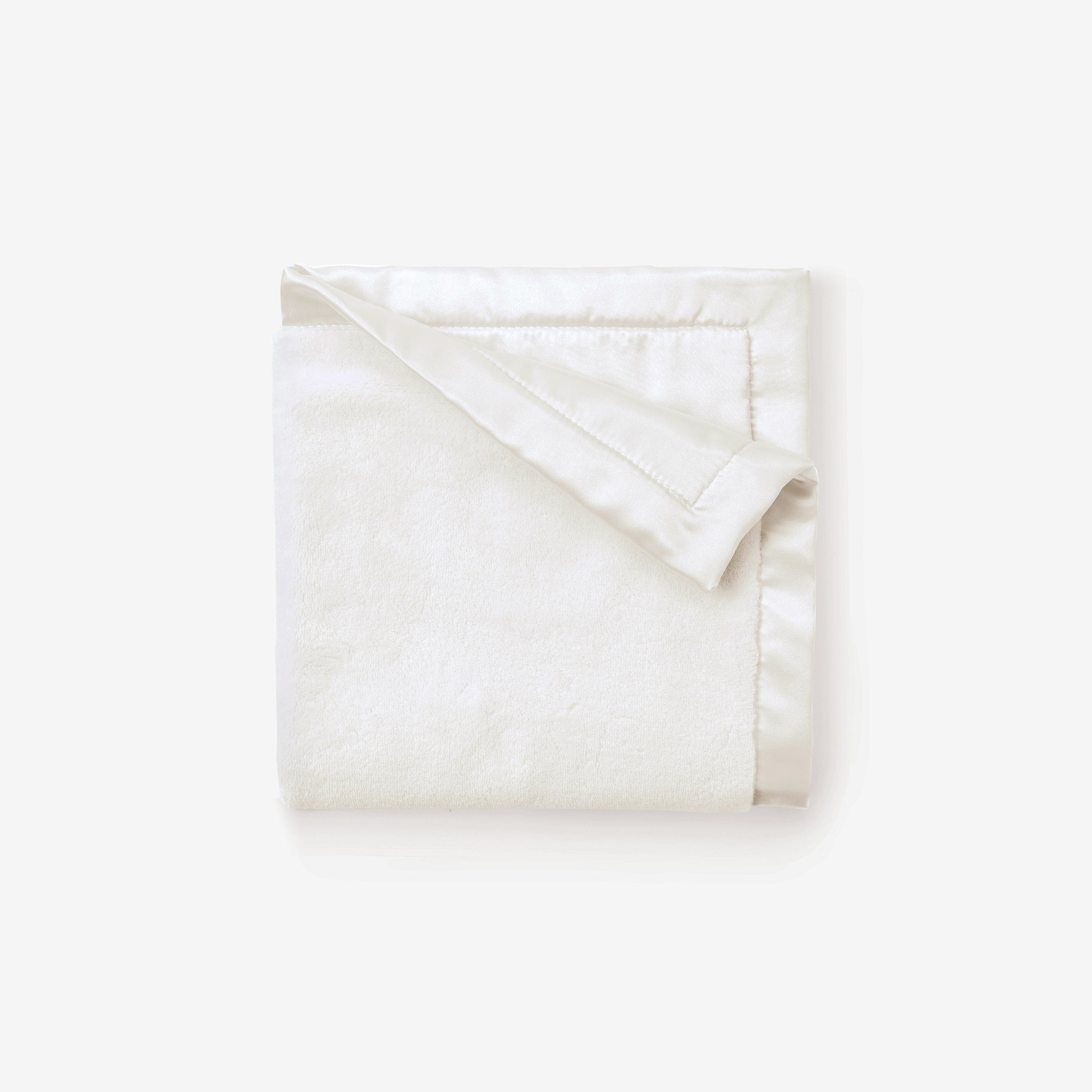 Soft White Satin Trim Flannel Fleece Baby Security Blanket - Cozy & Comforting for Newborns, Infants & Toddlers - Perfect for Naptime, Bedtime & Soothing Fussy Babies