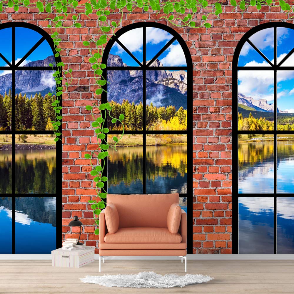 French Window Design Removable Wallpaper - Peel and Stick Wall Murals for Bedroom Decor (66x96 inches) - Perfect for Home Renovation, Nursery, Living Room & Office Spaces