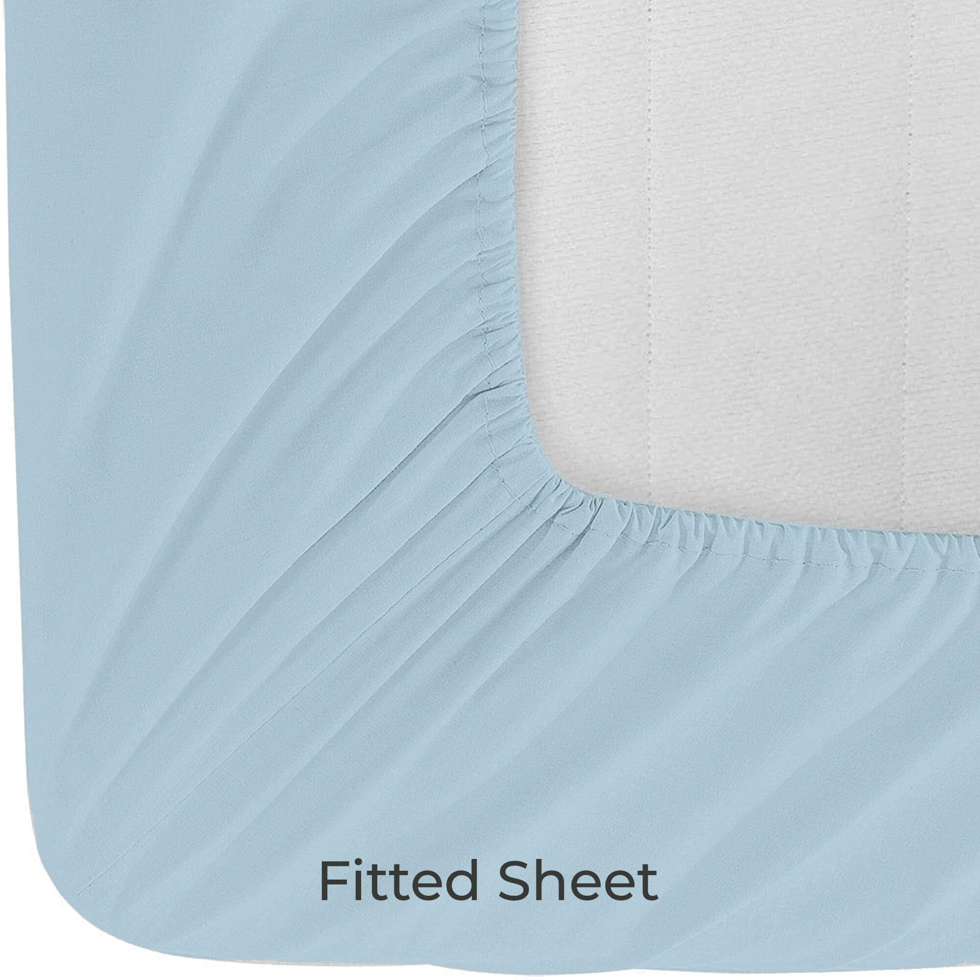 Combed Cotton Cal King Sheets Set - 4PC, 200 Thread Count, Baby Blue for Deep Pocket Mattress | Luxury Bedding for Home & Hotel Use