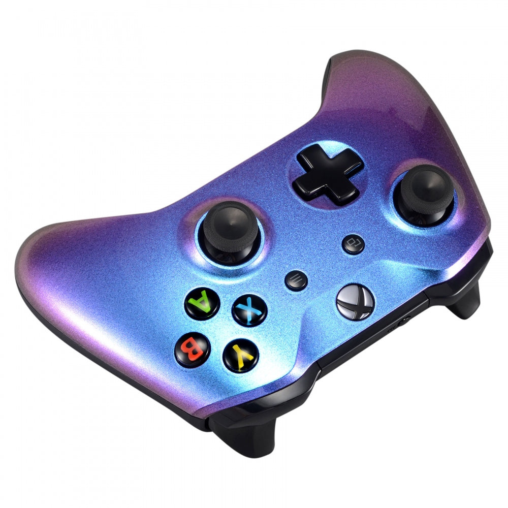 eXtremeRate Purple & Blue Chameleon Replacement Faceplate for Xbox One X/S Controller - Custom Shell Cover for Gaming, Streaming & Esports (Model SXOFP01)