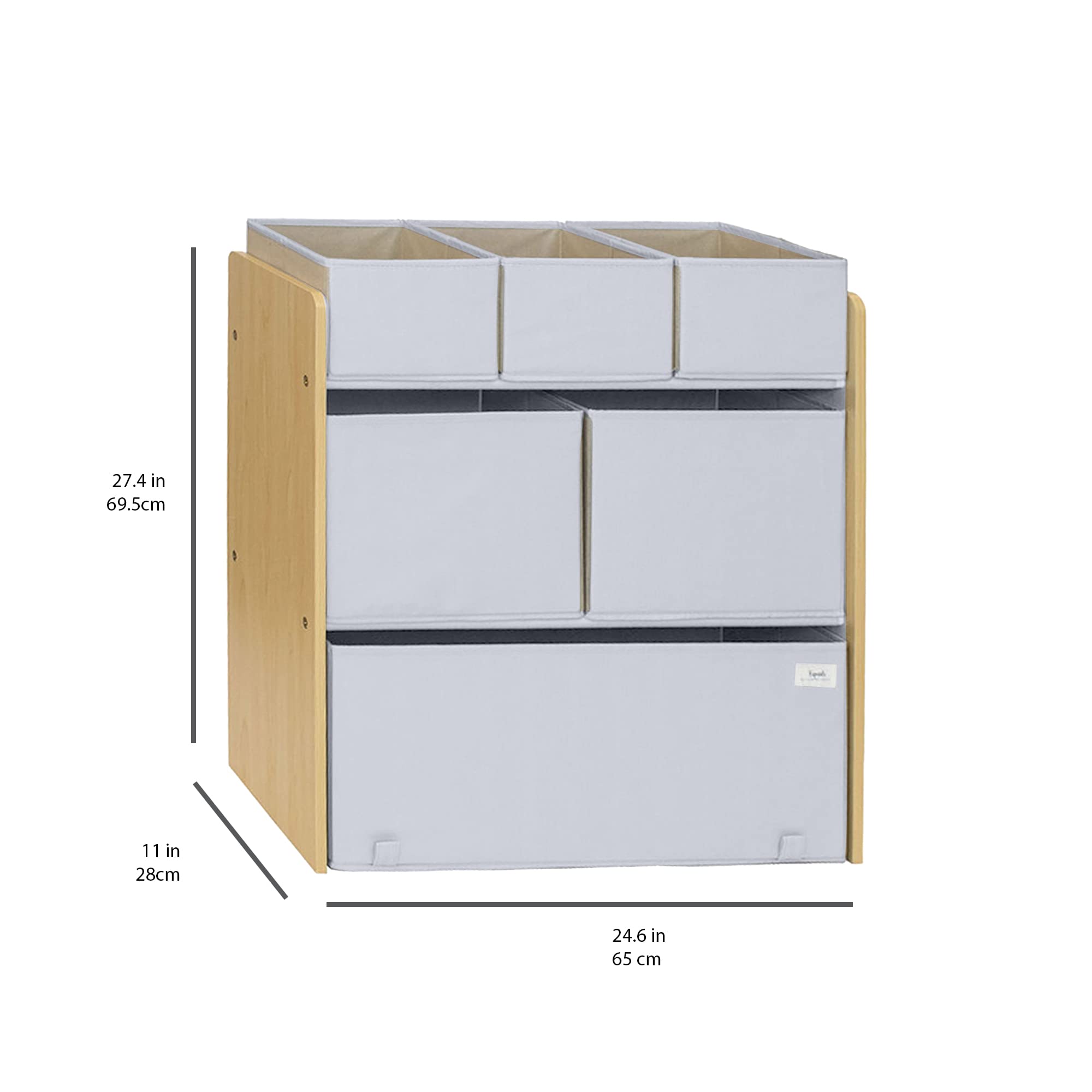 3 Sprouts Multi-Bin Toy Organizer - Durable Kids Toy Storage with Removable Bins - Space-Saving Nursery & Playroom Organization Solution - Gray - Perfect for Bedrooms, Daycares, and Play Areas