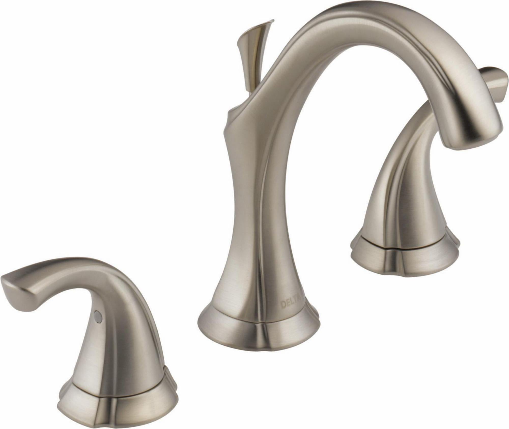 Delta Addison Widespread Bathroom Faucet in Stainless Steel 3592LF - Modern Sink Faucet for Bathroom Vanity, Powder Room, and Guest Bath Installation