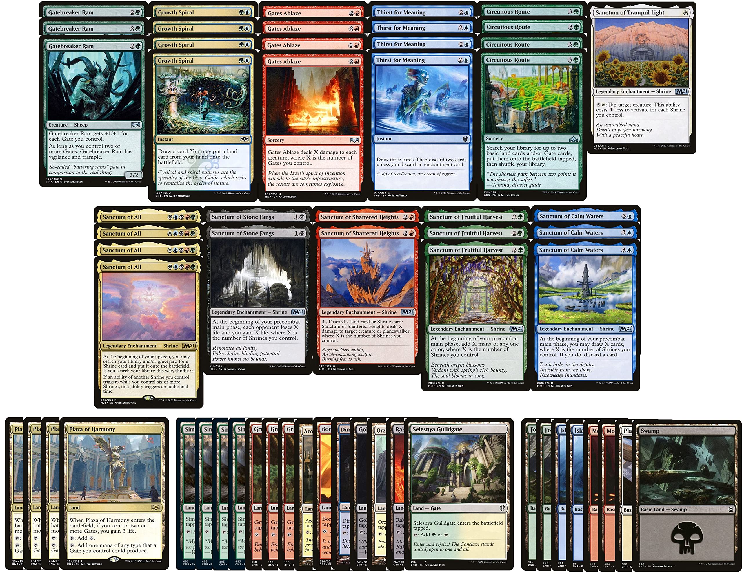 Elite Shrines Deck - 5 Color Magic The Gathering MTG Deck - Powerful Modern Legal Custom Built 60 Card Deck for Competitive Play & Casual Gaming