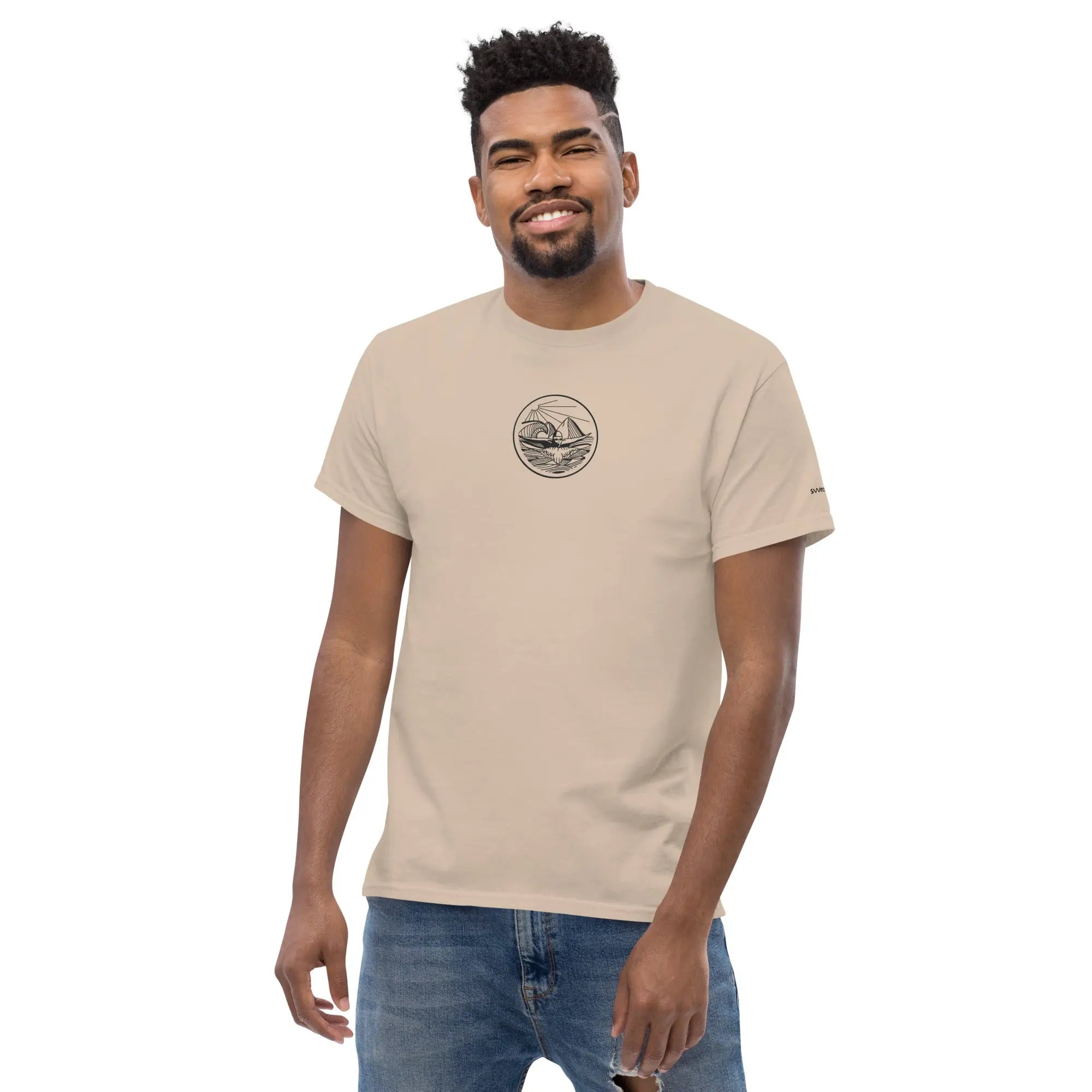 Designer Mountain Swimmer Graphic T-Shirt - Unisex Casual Tee for Men & Women | Perfect for Outdoor Adventures, Beach Trips, and Streetwear Fashion