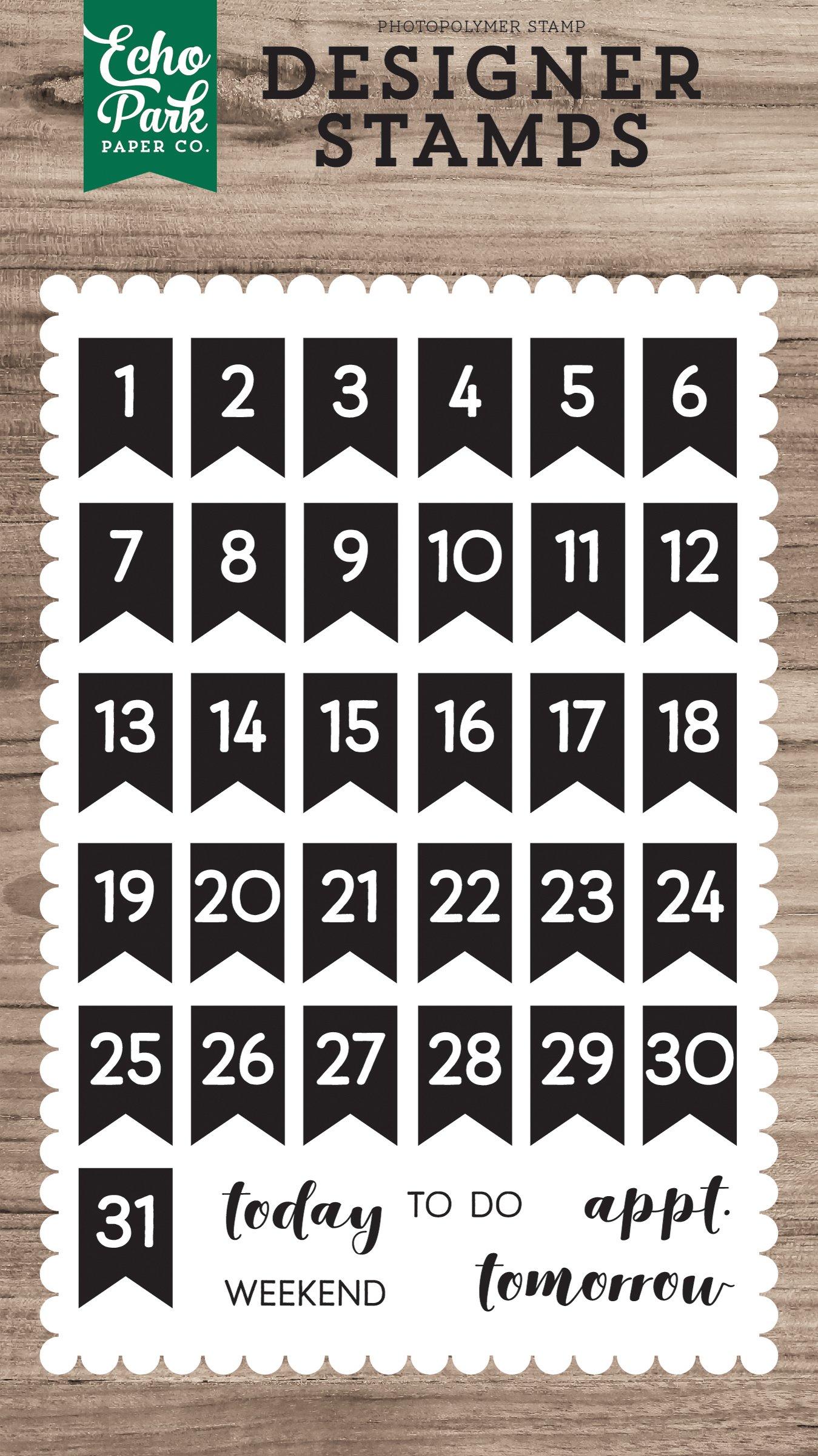 Echo Park Paper Company Calendar Days Stamp - DIY Scrapbooking, Planner Stamps for Journaling, Bullet Journal & Craft Projects