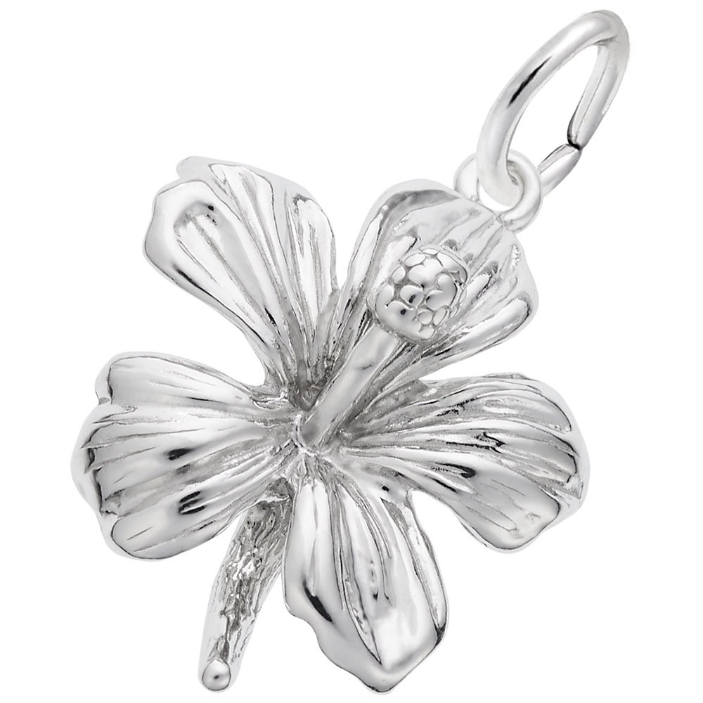 Hibiscus Charm for Jewelry Making - Handmade Beaded Charms for Bracelets and Necklaces - Perfect for DIY Crafts, Beach Jewelry, and Boho Fashion Accessories