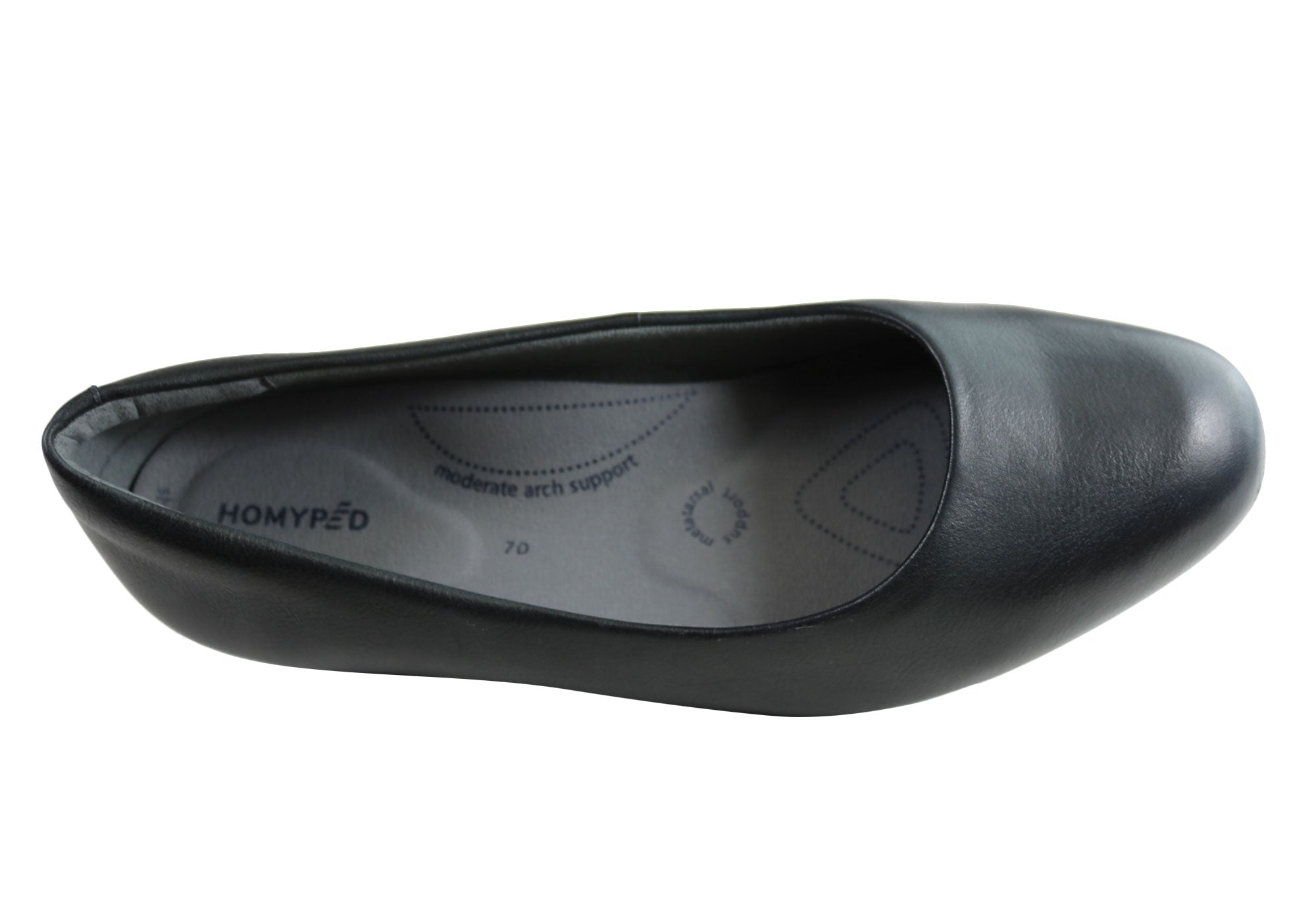 Homyped Torina Women's Comfortable Supportive Leather Wide Fit Court Shoes - Perfect for Work, Office, and Professional Occasions