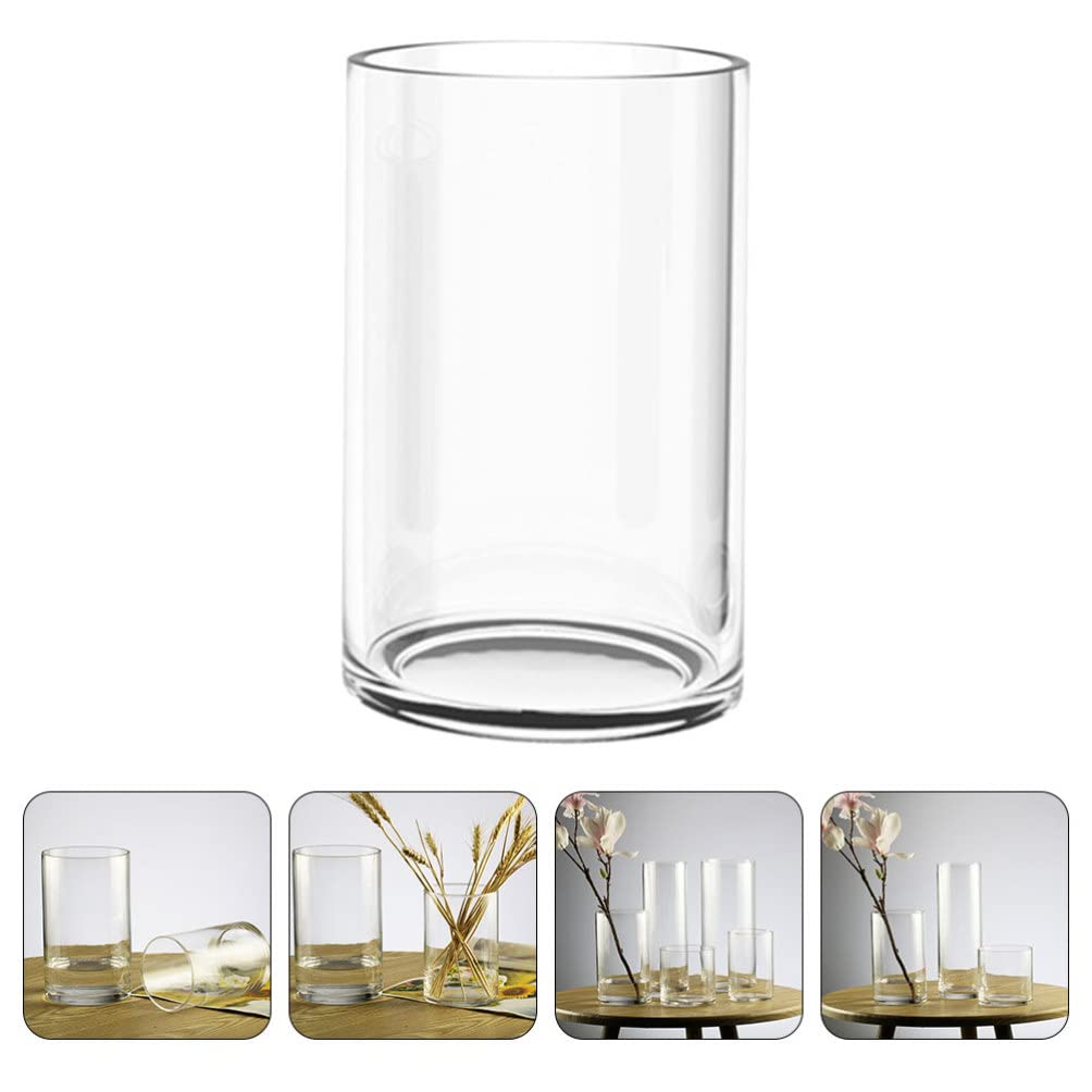 VICASKY Clear Glass Vase for Plants and Flowers - Transparent Floral Holder, Wedding Centerpiece, Bookshelf Decor - Perfect for Home, Office, and Event Decorations