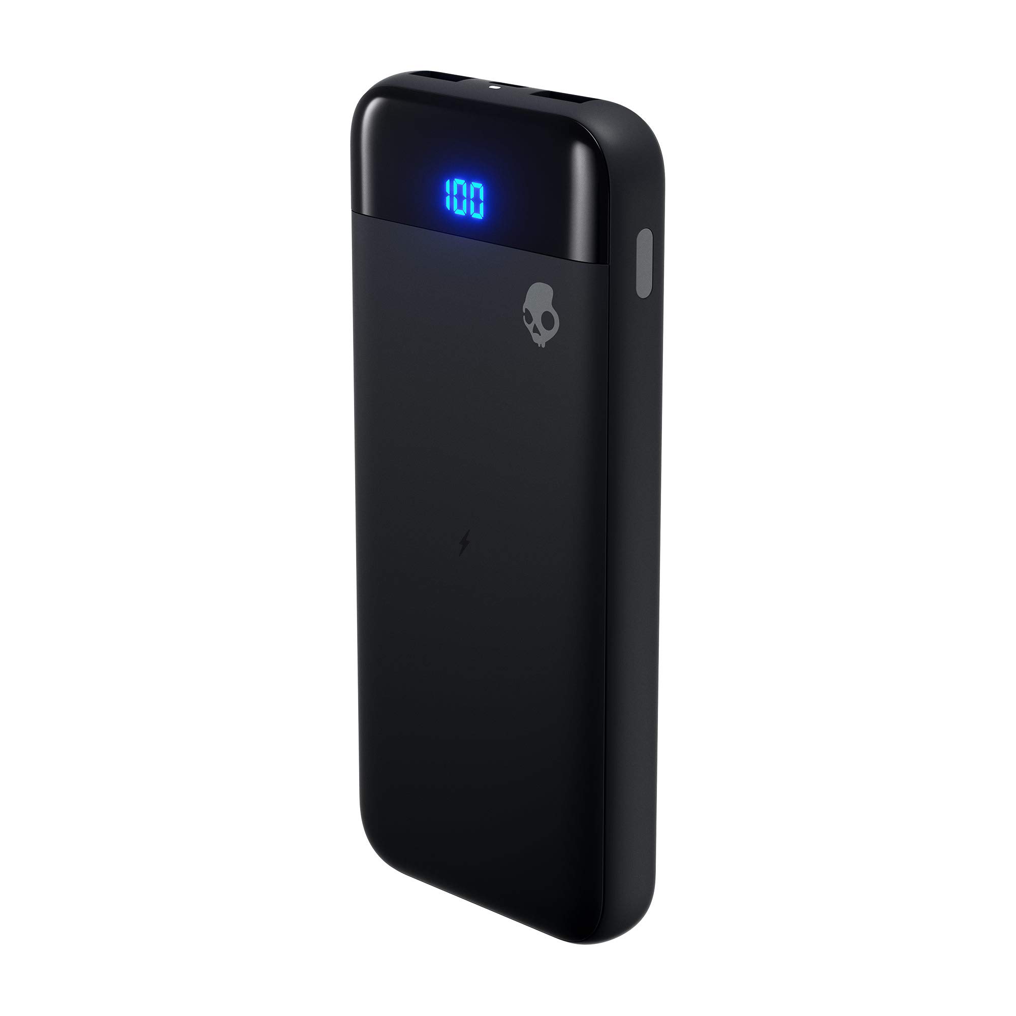 Skullcandy Stash Fuel 10000mAh Wireless Power Bank - 10W Fast Wireless Charger with USB-C & Dual USB-A Ports, Includes Micro USB/Type-C Cable (Grey/Blue) - Perfect for Travel, Camping & On-the-Go Charging
