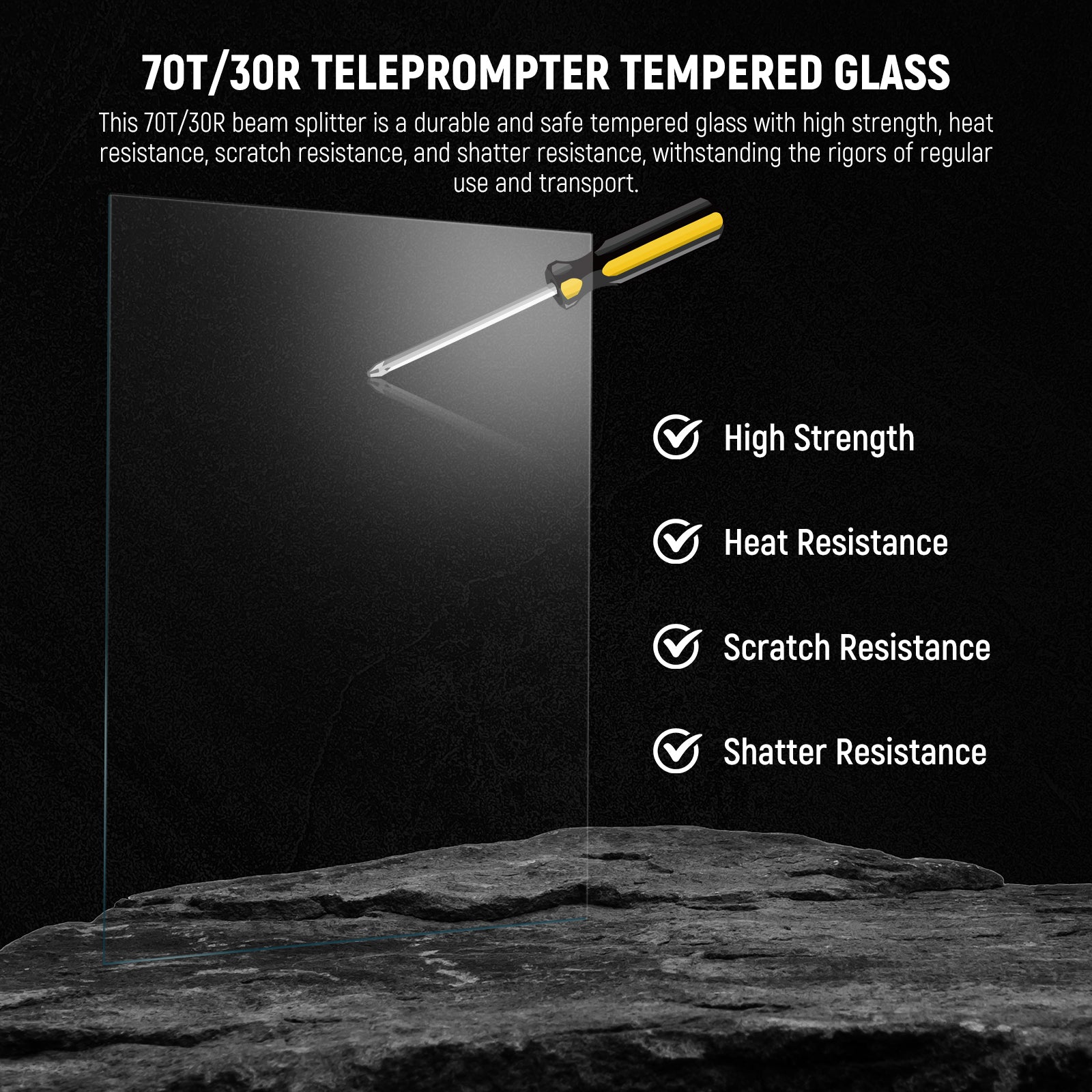 NEEWER NA17 17-inch 70/30 Beam Splitter Glass for Teleprompter - Professional Teleprompter Mirror for Video Recording, Live Streaming & Presentations