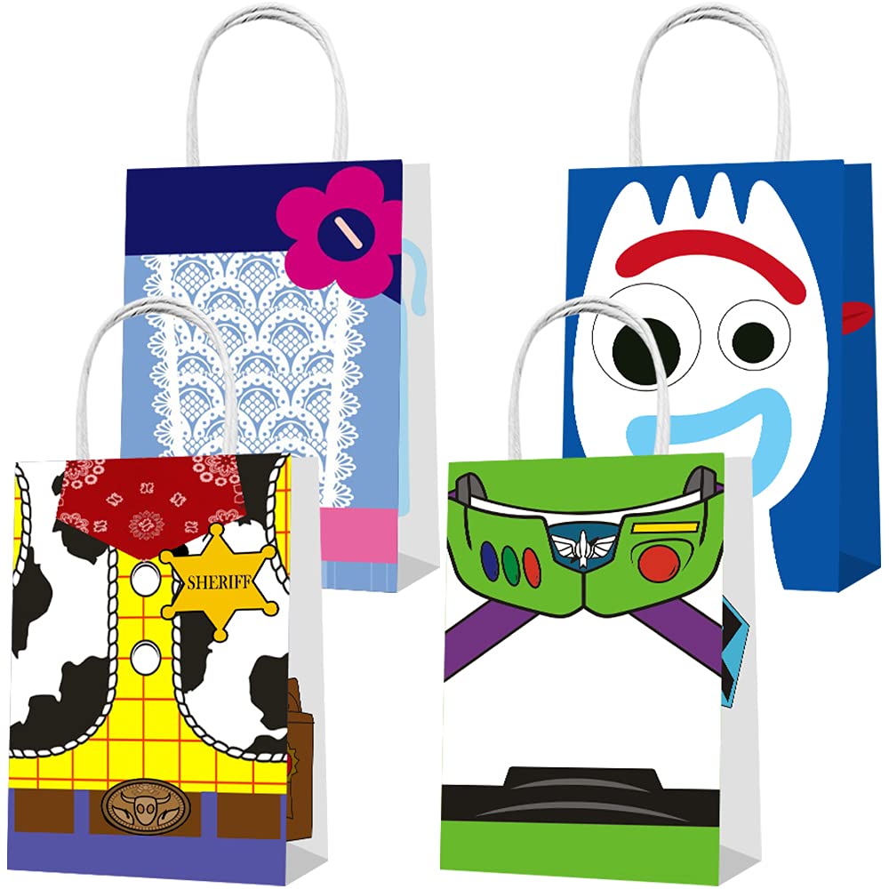16PCS Party Favor Bags - Cute Toy Story Themed Gift Bags for Kids Birthday Party Supplies, Candy Treat Goodie Bags for Boys Girls Birthday Decorations - Perfect for Birthday Parties, Baby Showers & Classroom Rewards