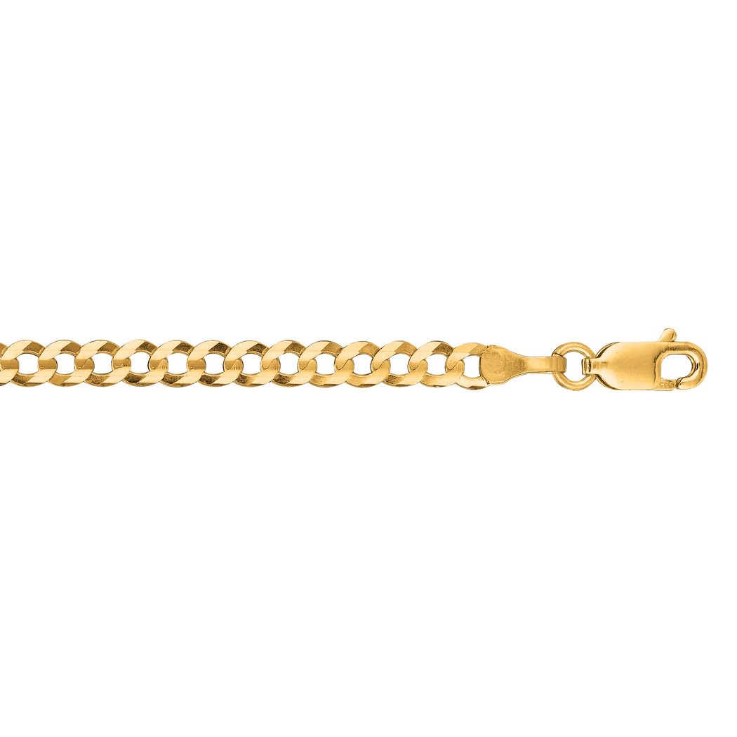14K Gold Sparkle Cut Comfort Curb Chain Necklace for Women & Men - Yellow & White Gold Options in 16