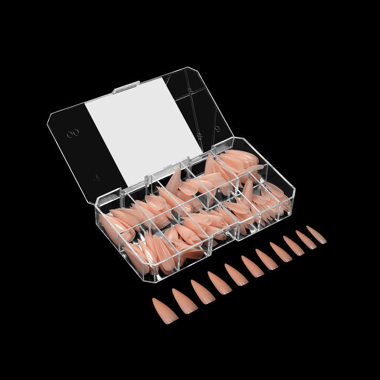 Apres Gel X Neutrals Emma Natural Tips 150pc Long Stiletto Nail Extensions - Professional Salon Quality Press-On Nails for Manicures, Bridal, Parties & Special Occasions