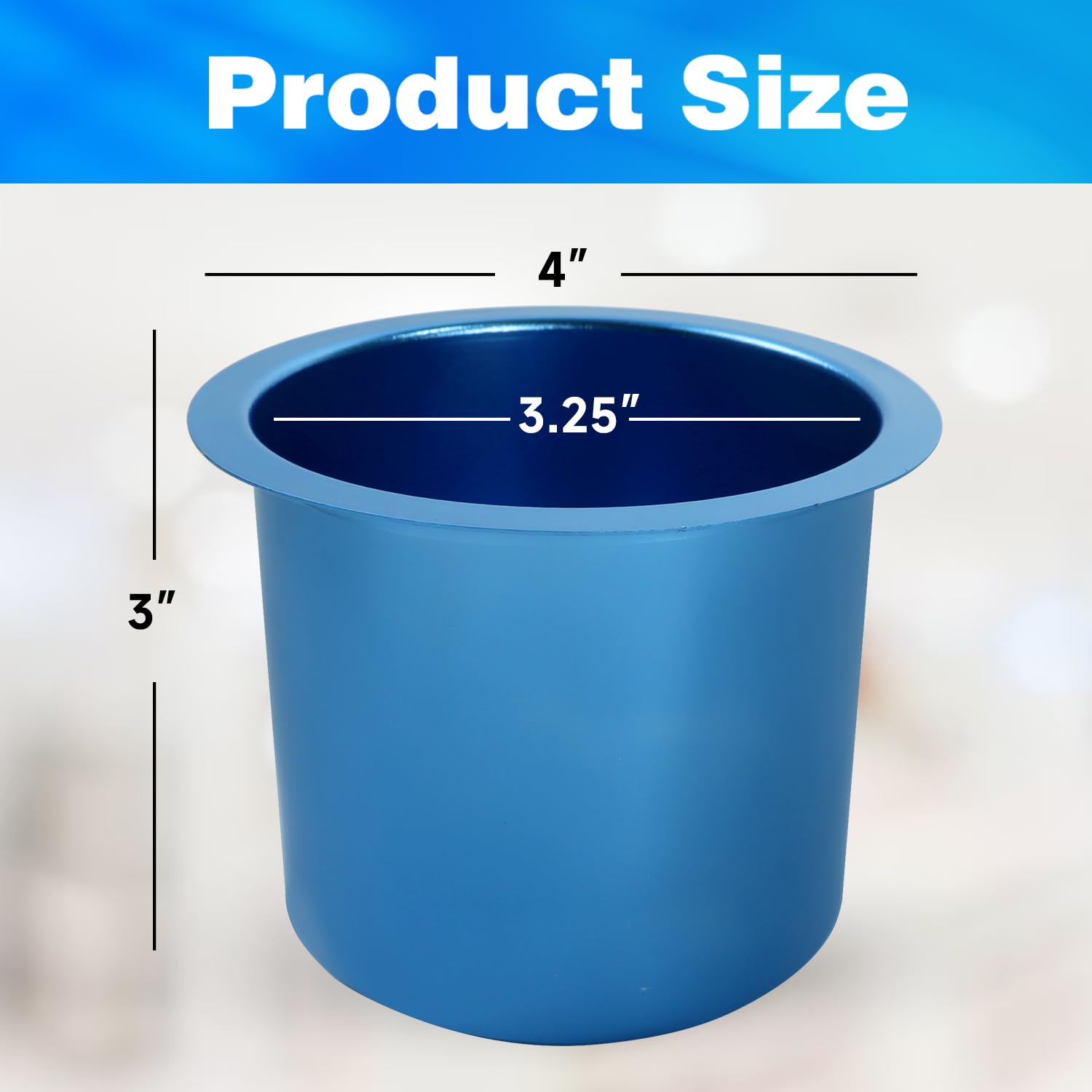 GSE Games & Sports Expert Jumbo Aluminum Cup Holder - 10 Pack Blue Drop-in Drink Holder for Casino Poker Tables, Office Desks, Boats, RVs, Cars & Trucks - Perfect for Parties, Tailgating & Outdoor Events