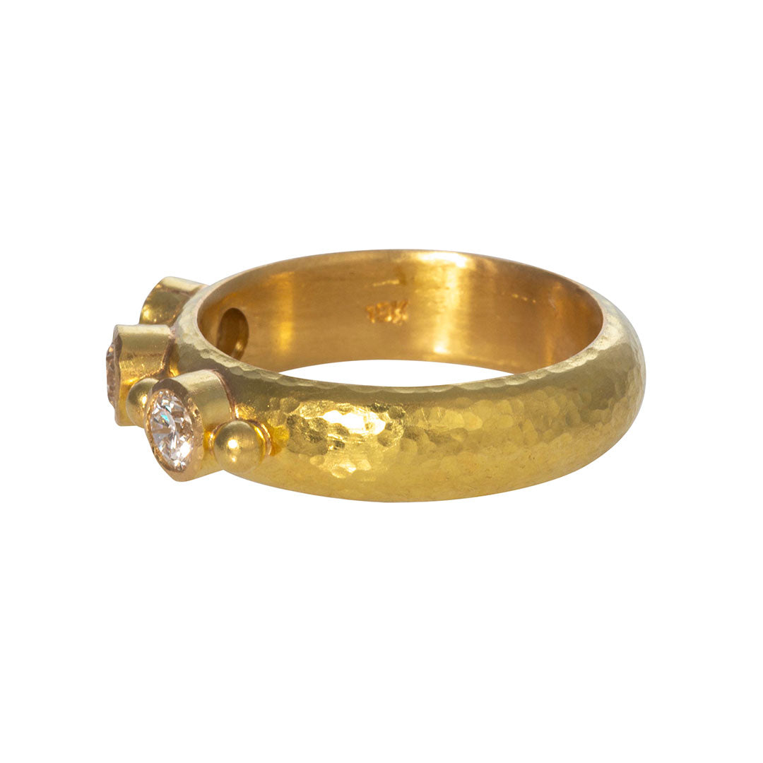 Elizabeth Locke 14K Gold Round Diamond Dot Stack Ring - Elegant Stackable Ring for Women, Perfect for Layering, Everyday Wear & Special Occasions