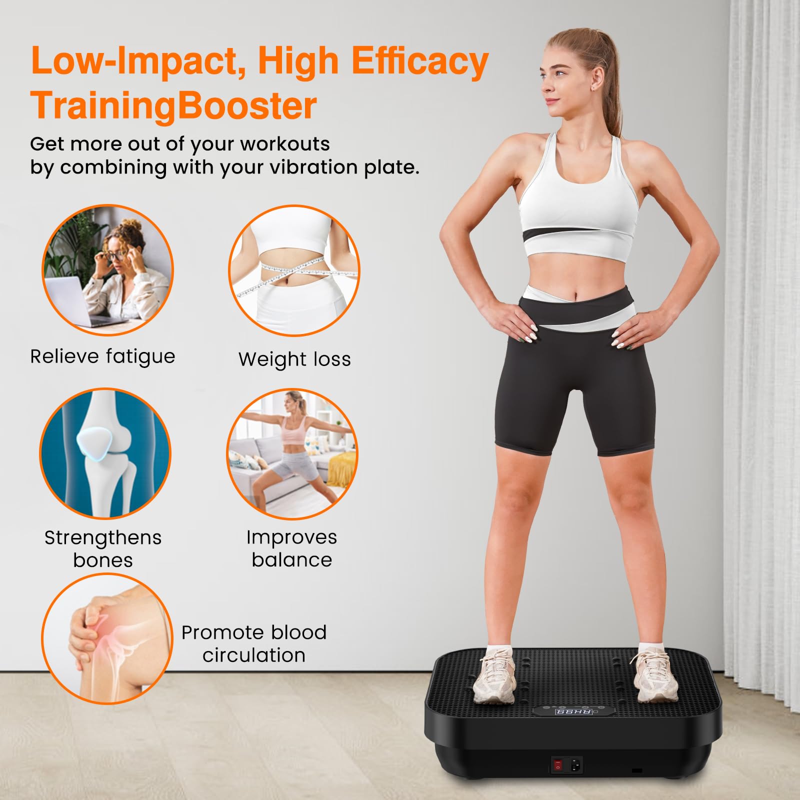 2025 Upgraded Vibration Plate Exercise Machine - 330 Lbs Capacity Full Body Workout Platform with 8 Modes for Weight Loss & Lymphatic Drainage | Home Gym Equipment for Toning, Circulation & Relaxation