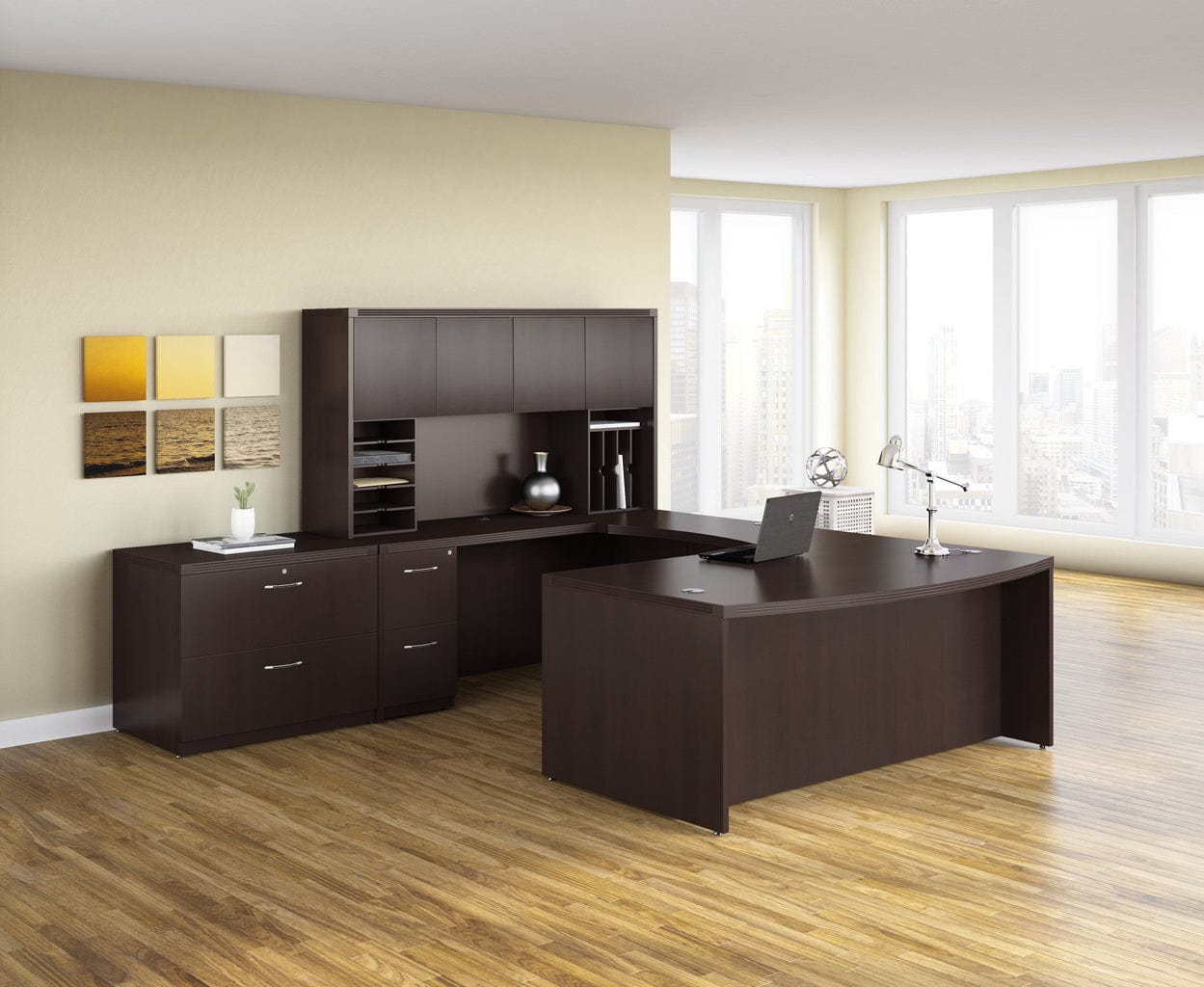 Safco Mayline Aberdeen Series Typical 2-Person Workstation - ABNT02 - Office Desk for Collaborative Workspaces & Team Projects