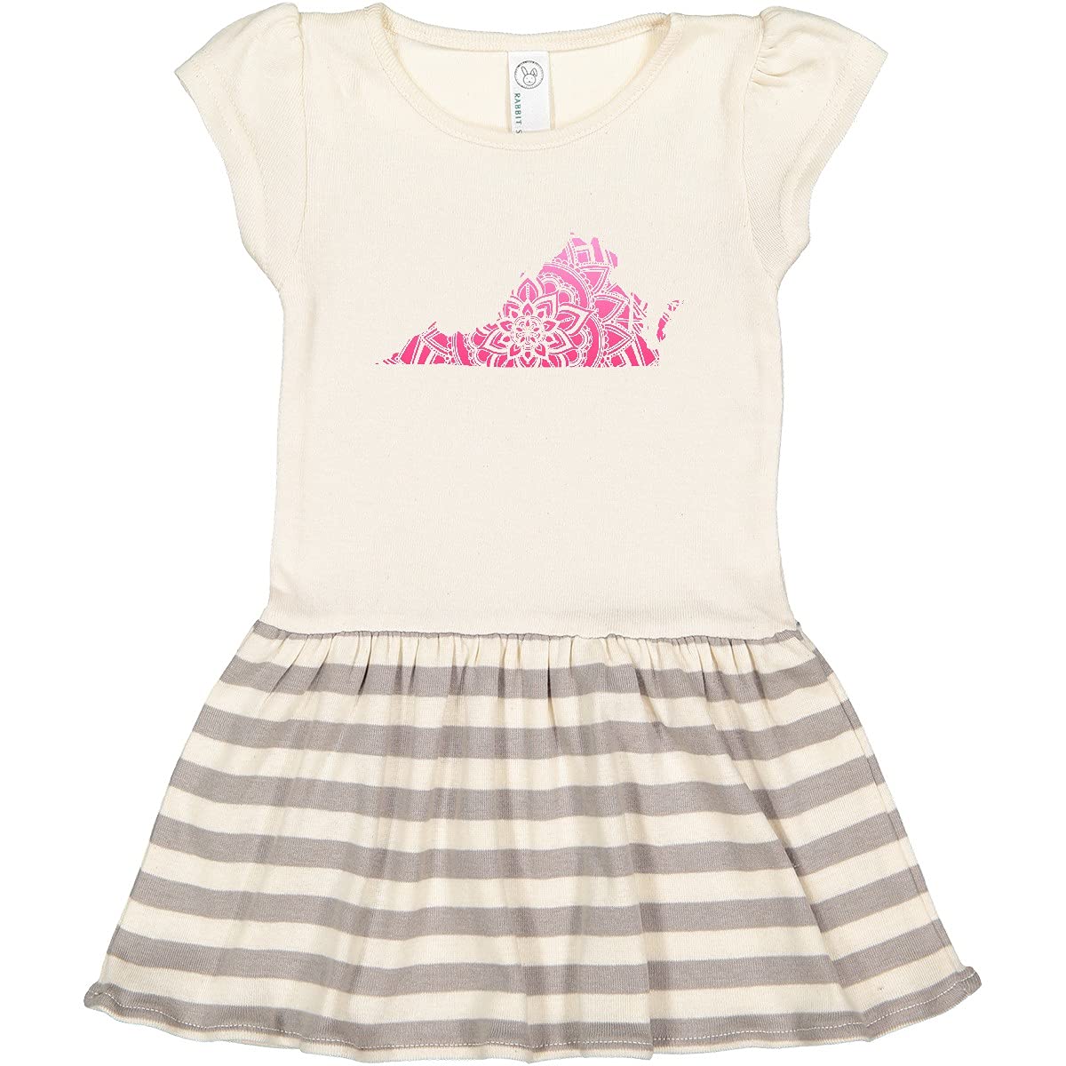 Inktastic Virginia Silhouette Mandala Print Toddler Dress - Cute & Comfortable Cotton Outfit for Girls, Perfect for Playdates, Parties & Family Photos