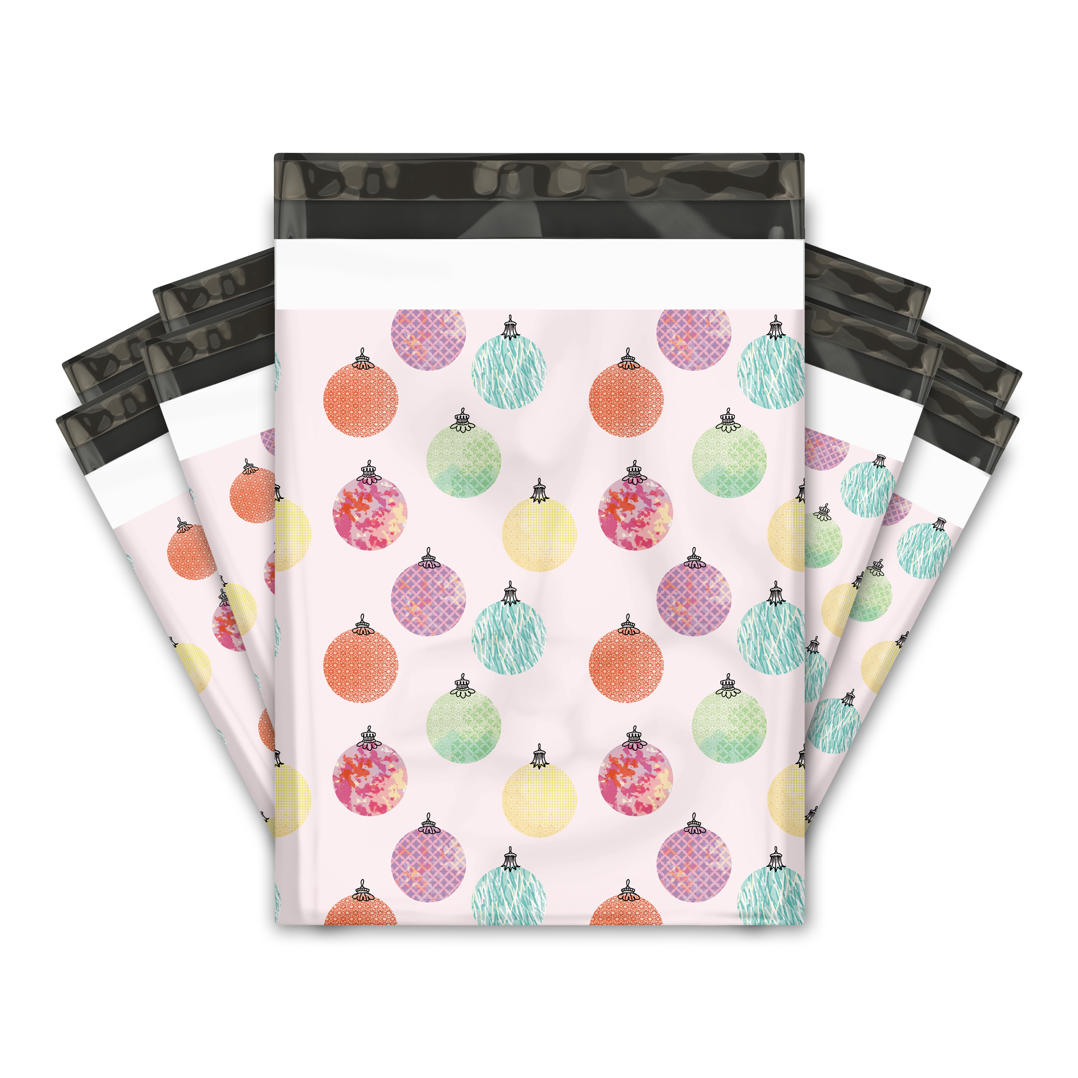 10x13 Inch Christmas Baubles Designer Poly Mailers - Premium Printed Shipping Envelopes for Holiday Gifts & Ecommerce Packaging - Perfect for Online Stores, Small Businesses & Festive Mailing