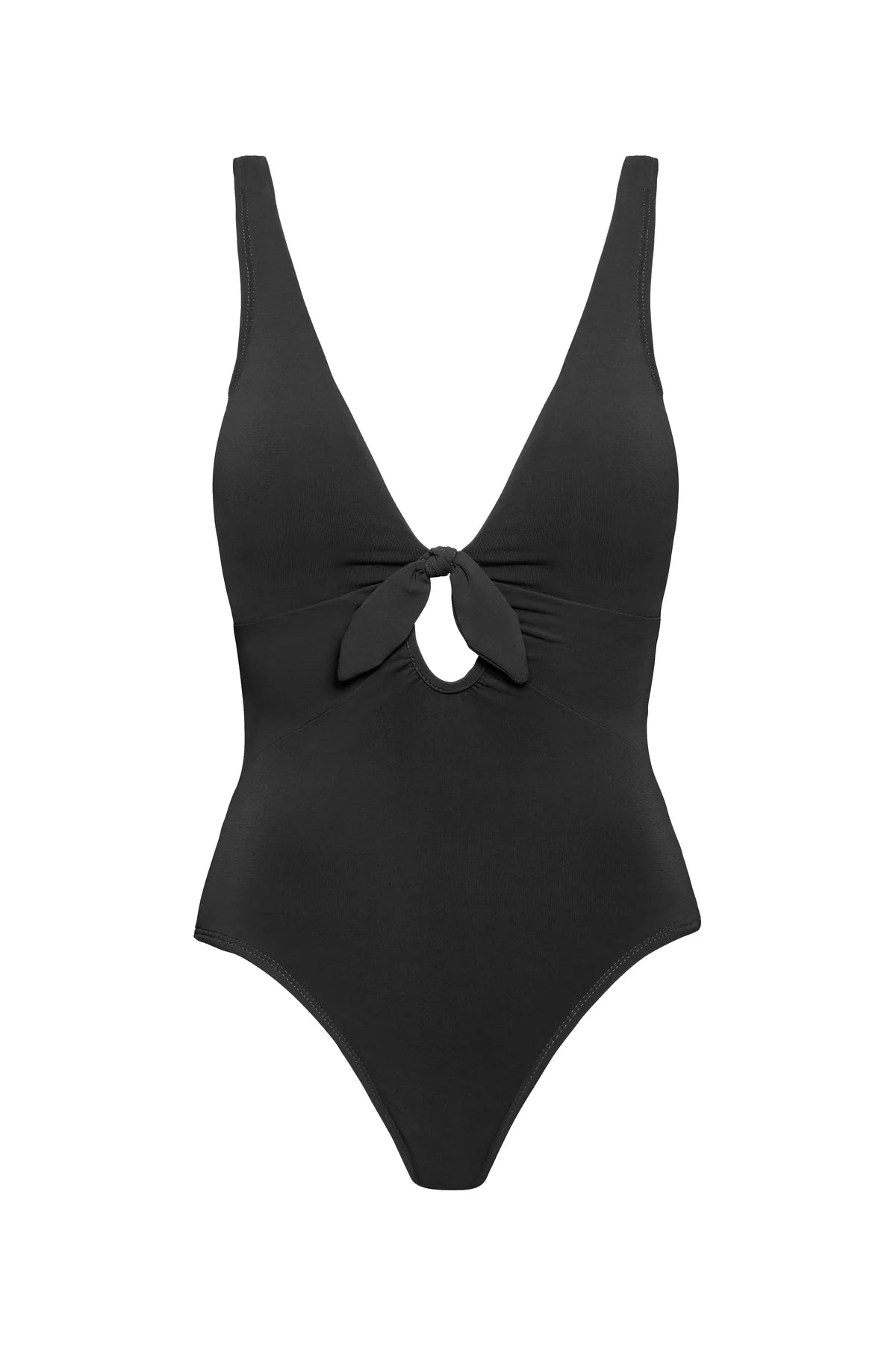 Robin Piccone Ava Knot One Piece Swimsuit - Black | Stylish & Comfortable Swimwear for Women | Perfect for Beach Vacations, Pool Parties & Summer Getaways
