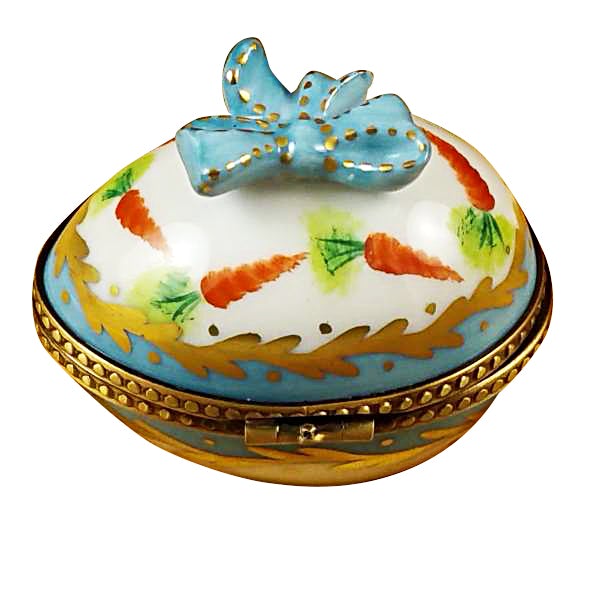 Elegant Bow-Tied Egg with Bunny Limoges Porcelain - Perfect for Easter Decorations & Spring Home Décor