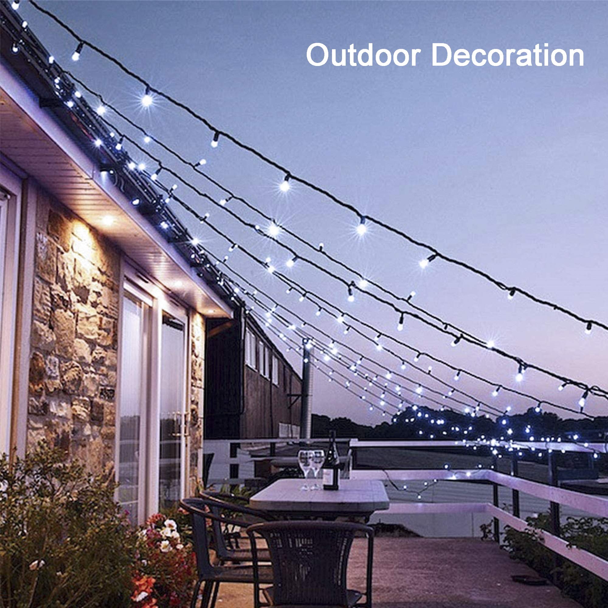 2 Pack Solar String Lights Outdoor - 39ft 100 LED Waterproof Fairy Lights with 8 Modes for Garden, Tree, Patio, Yard, Wedding & Party Decorations (Cool White) - Perfect for Backyard Ambiance, Evening Gatherings and Holiday Lighting
