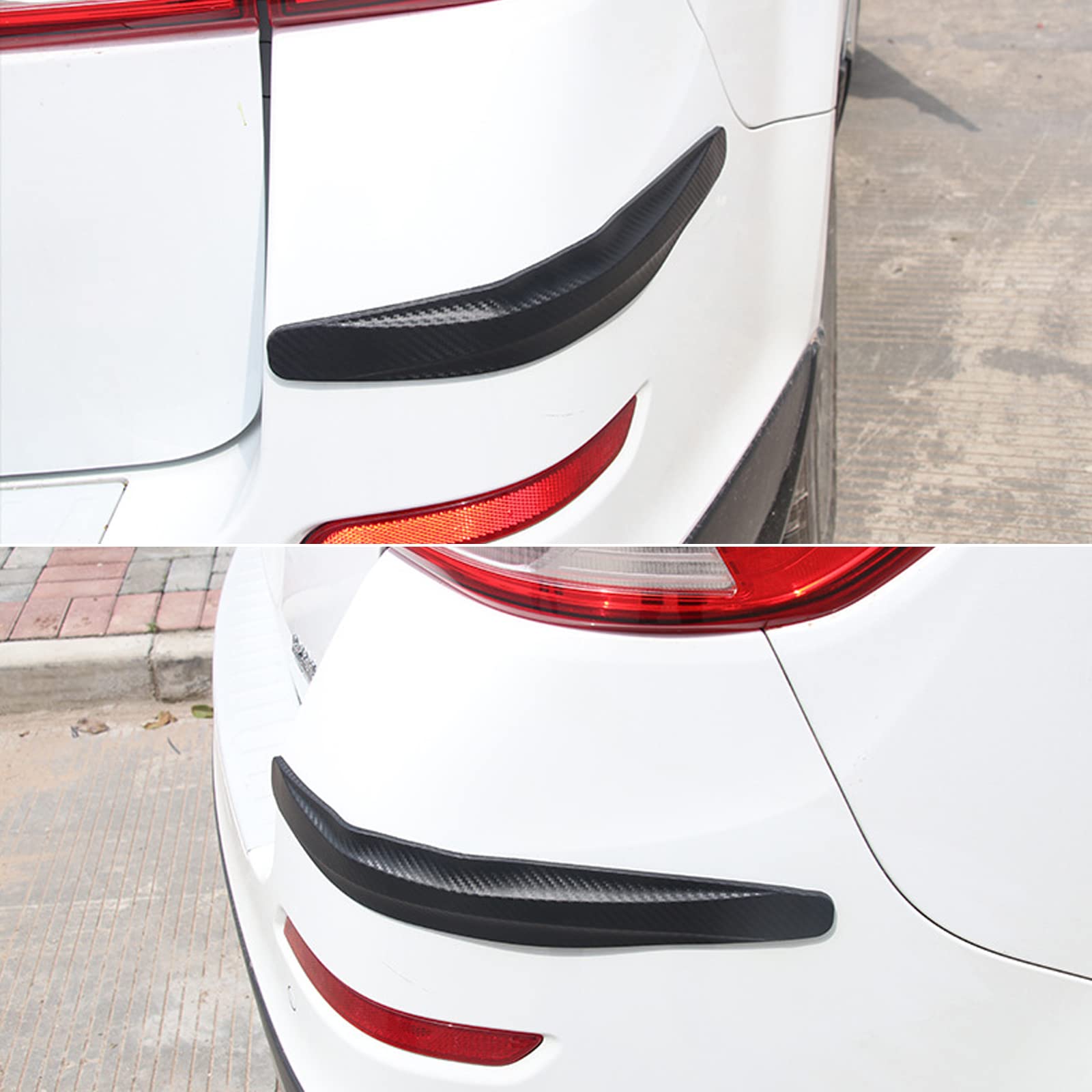 QODOLSI 2-Pack Car Bumper Protector - Front & Rear Anti-Collision Rubber Strips with 3M Adhesive, 15.75