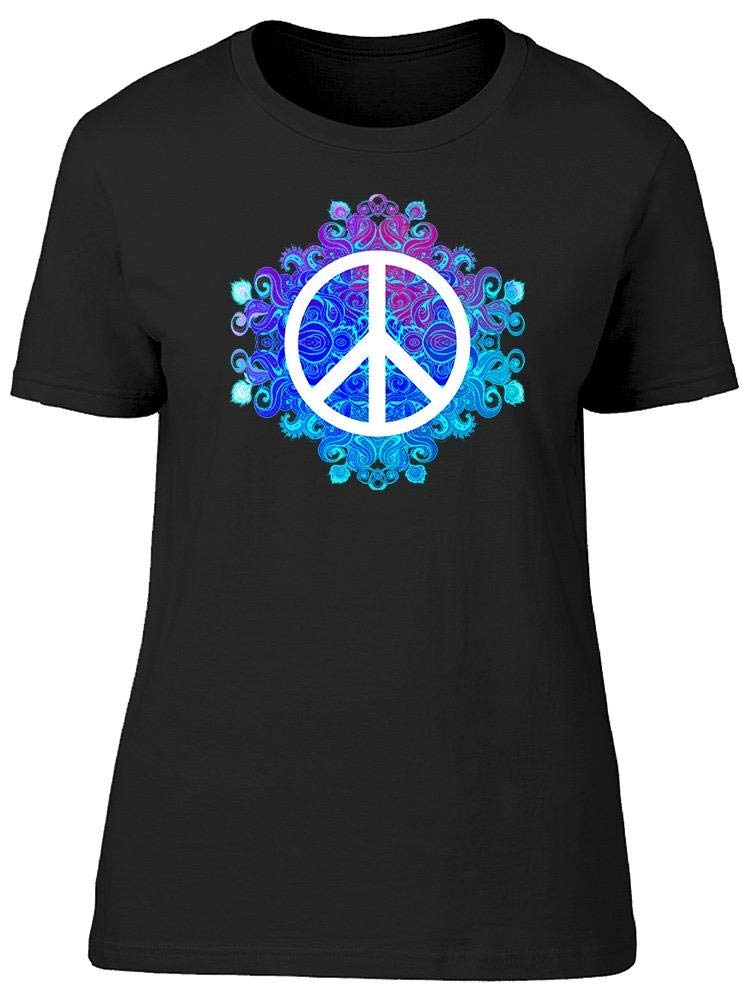 Peace Sign Pattern T-Shirt for Women - Trendy Graphic Tee for Casual Wear, Street Style & Everyday Outfits