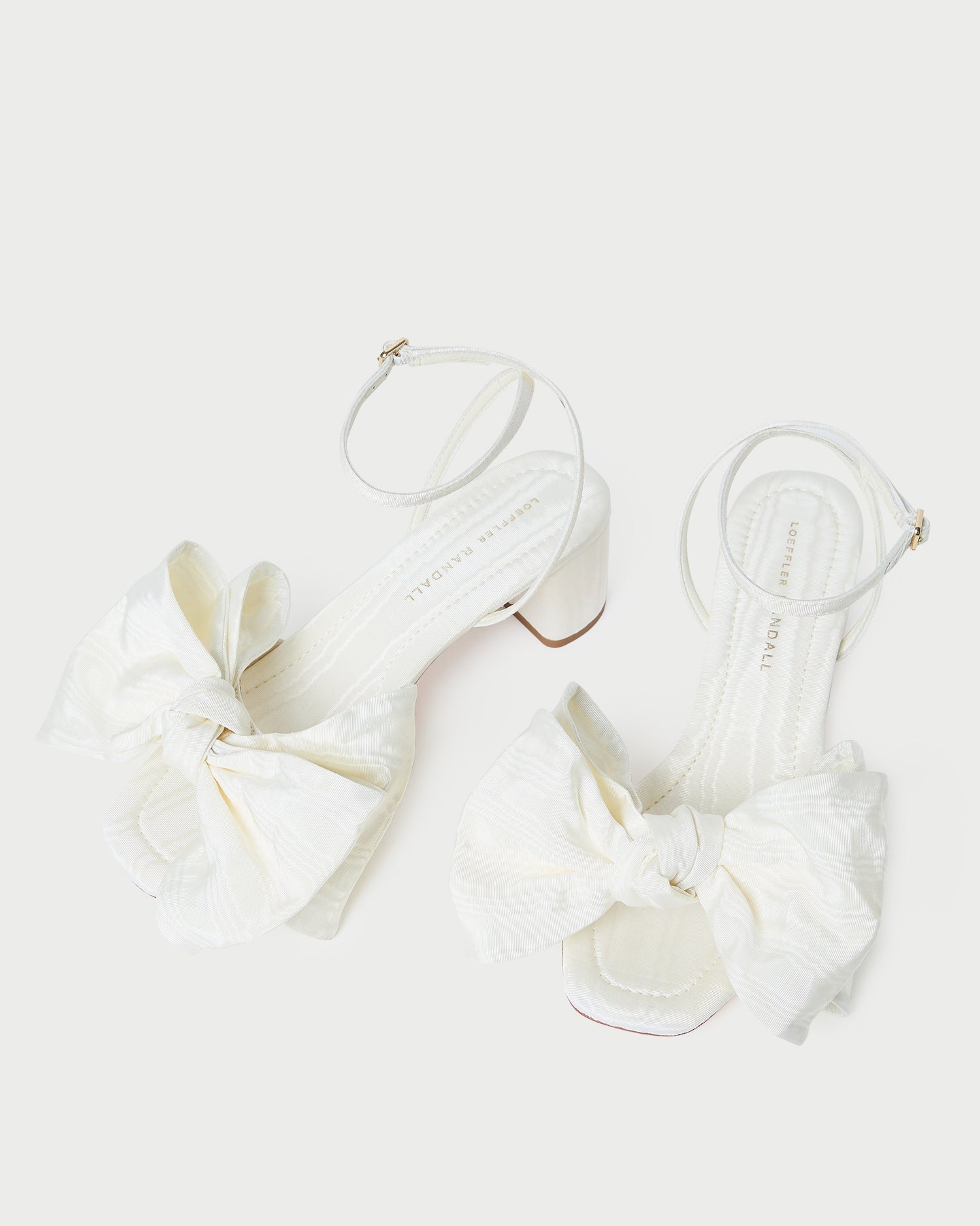 Carmen Cream Moiré Bow Sandals for Women - Elegant Summer Wedding Party Beach Shoes - Perfect for Bridal, Vacation & Outdoor Events