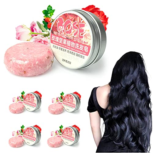 Kahbin 100% Natural Shampoo Bar for Dry Damaged Hair - Organic Solid Shampoo & Conditioner with Ginger, Seaweed, Lemon, Rose, Cinnamon & Jasmine - Hair Repair Soap for Color-Treated Hair - Perfect for Travel, Camping & Eco-Friendly Bath Routine