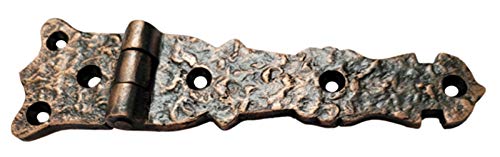 Adonai Hardware Abez Antique Cast Iron Cabinet Hinges - 5.6 Inch, 20 Pack, Antique Copper Finish - Vintage Style Hinges for Kitchen Cabinets, Furniture & DIY Home Improvement Projects