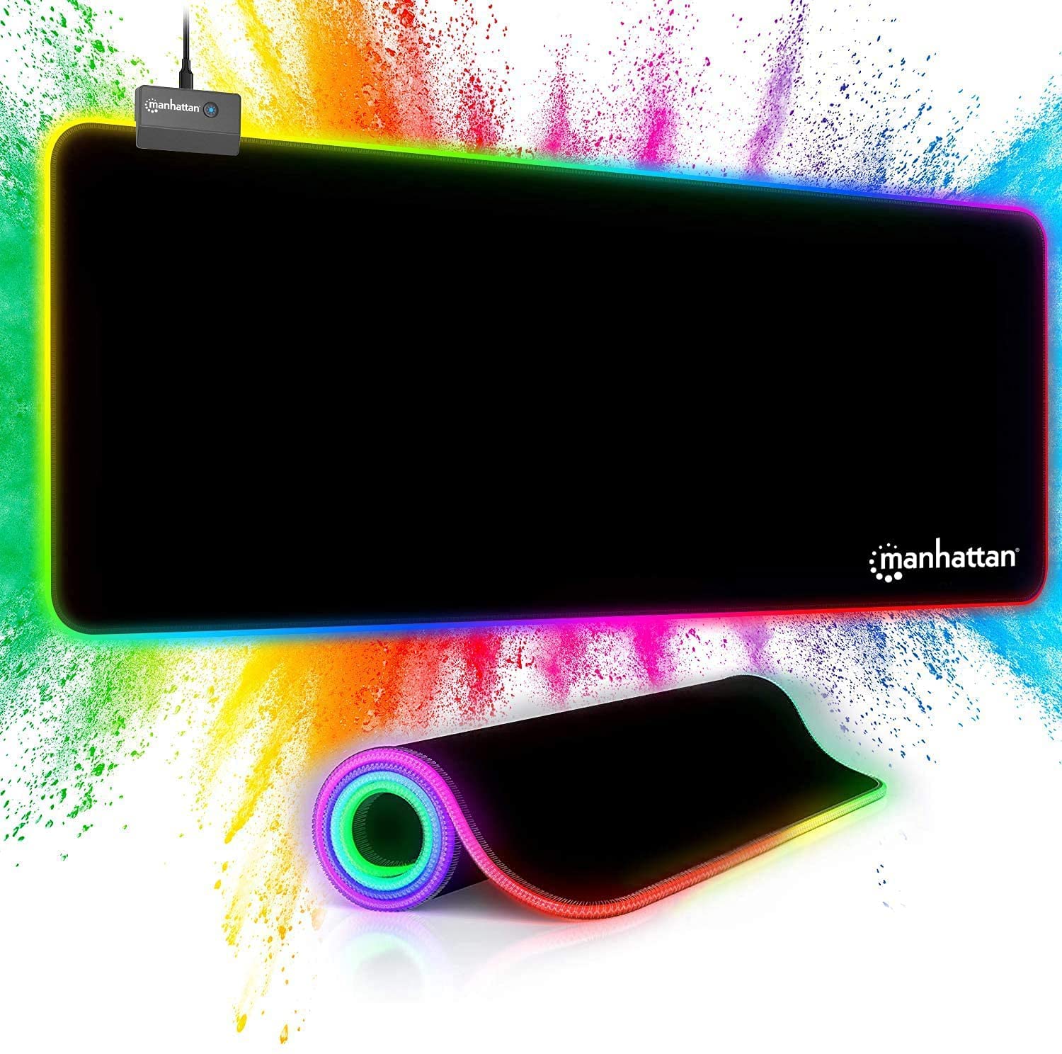 RGB Gaming Mousepad XXL - Splash-Resistant LED Desk Mat for Gamers