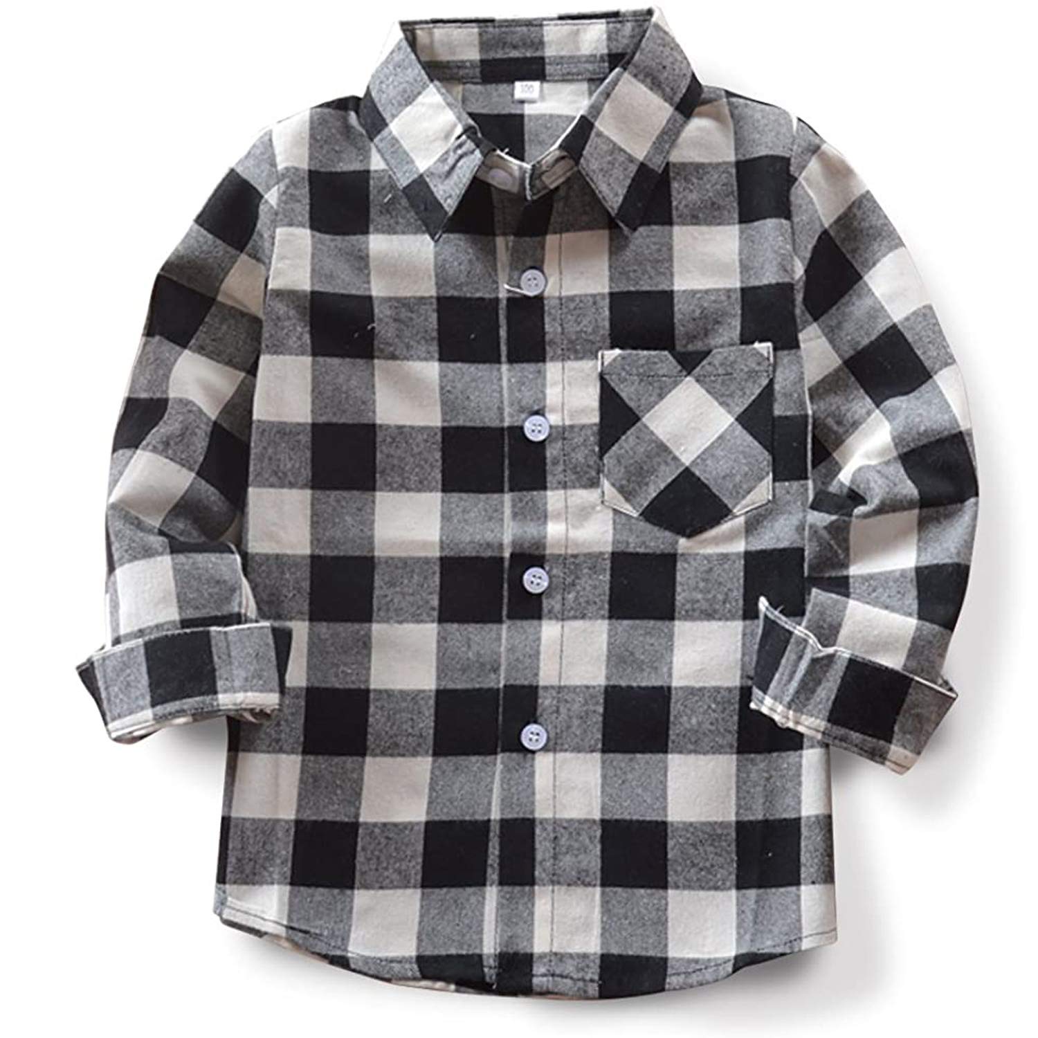 Stylish Boys & Girls Plaid Flannel Shirts - Long Sleeve Button Down Dress Shirts for Kids 2T-8T | Perfect for School, Playdates & Family Outings