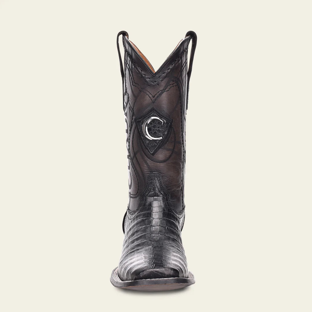 Premium Men's Cuadra Black Cowboy Rodeo Boots - Genuine Caiman Leather Western Boots for Rodeo, Country Dancing & Outdoor Adventures