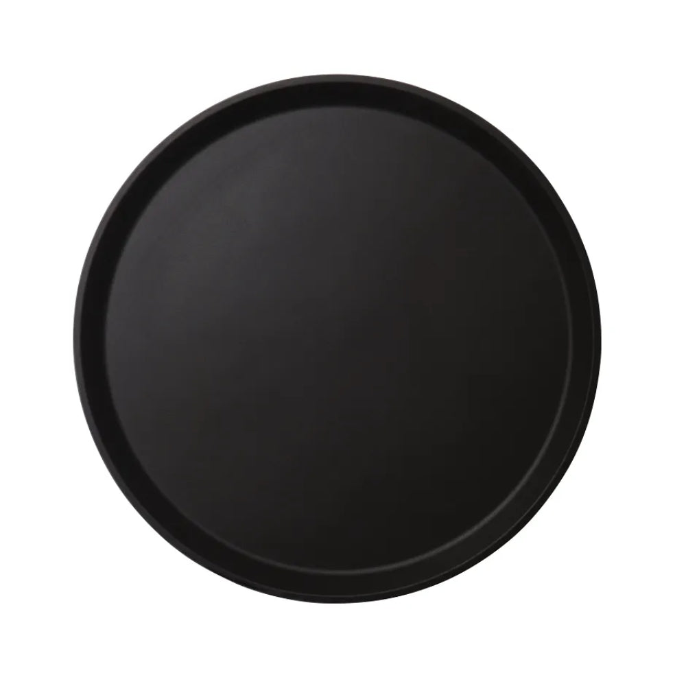 Cambro 19 Inch Round Serving Tray with Non-Skid Surface - Black 1950CT110 - Perfect for Catering, Buffets, and Restaurant Food Service