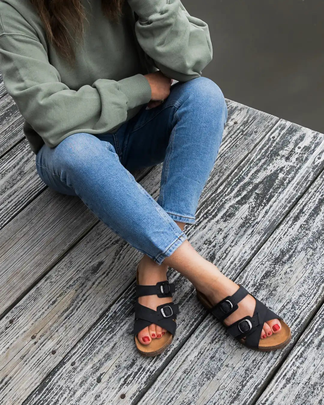 Women's Wide Heidi Leather Sandals - Comfortable Strappy Sandals for Summer, Beach & Casual Outings