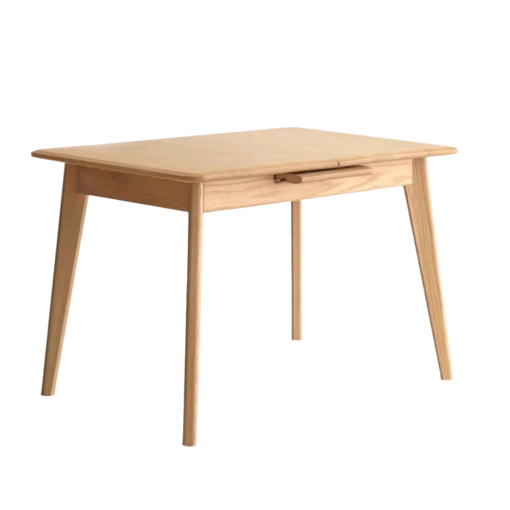 Solid Oak & Ash Wood Nordic Wall Mounted Extendable Dining Table - Space Saving Retractable Design for Small Apartments & Modern Homes