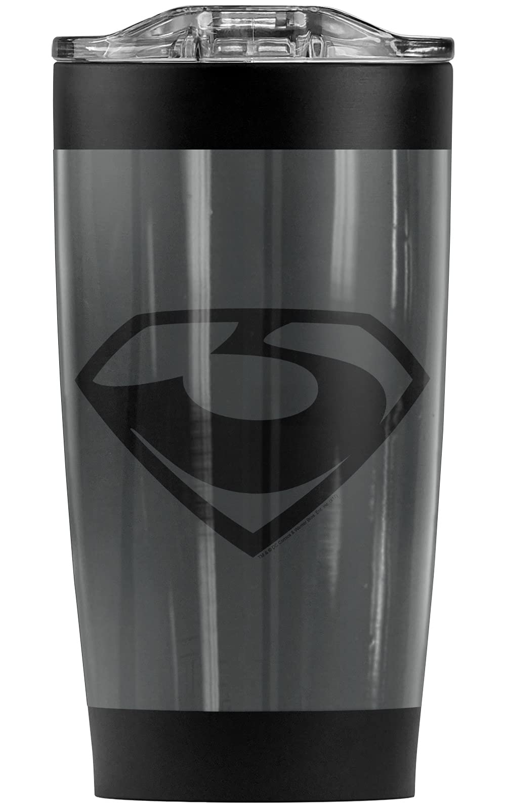 Superman Man of Steel Logo Stainless Steel Tumbler 20oz - Vacuum Insulated Double Wall Coffee Travel Mug with Leakproof Sliding Lid | Keeps Hot & Cold Beverages 12+ Hours | Perfect for Office, Gym, Camping & Commuting