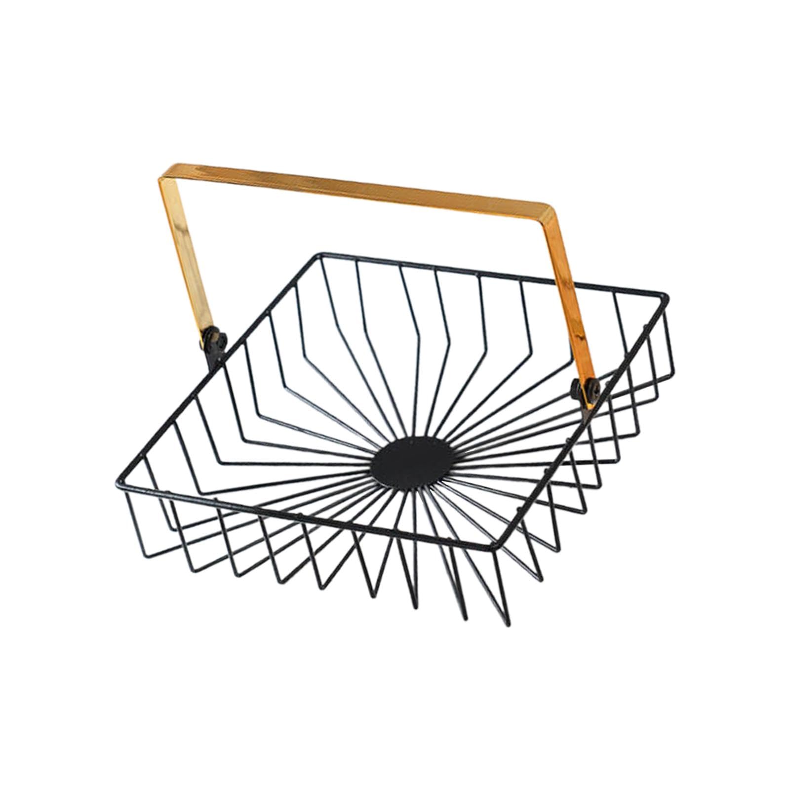 CALANDIS® Square Fruit Basket with Handle - Countertop & Tabletop Holder for Fruits, Bread, and Kitchen Decor | Perfect for Dining Room, Kitchen Counter, and Party Serving | 1 Pack