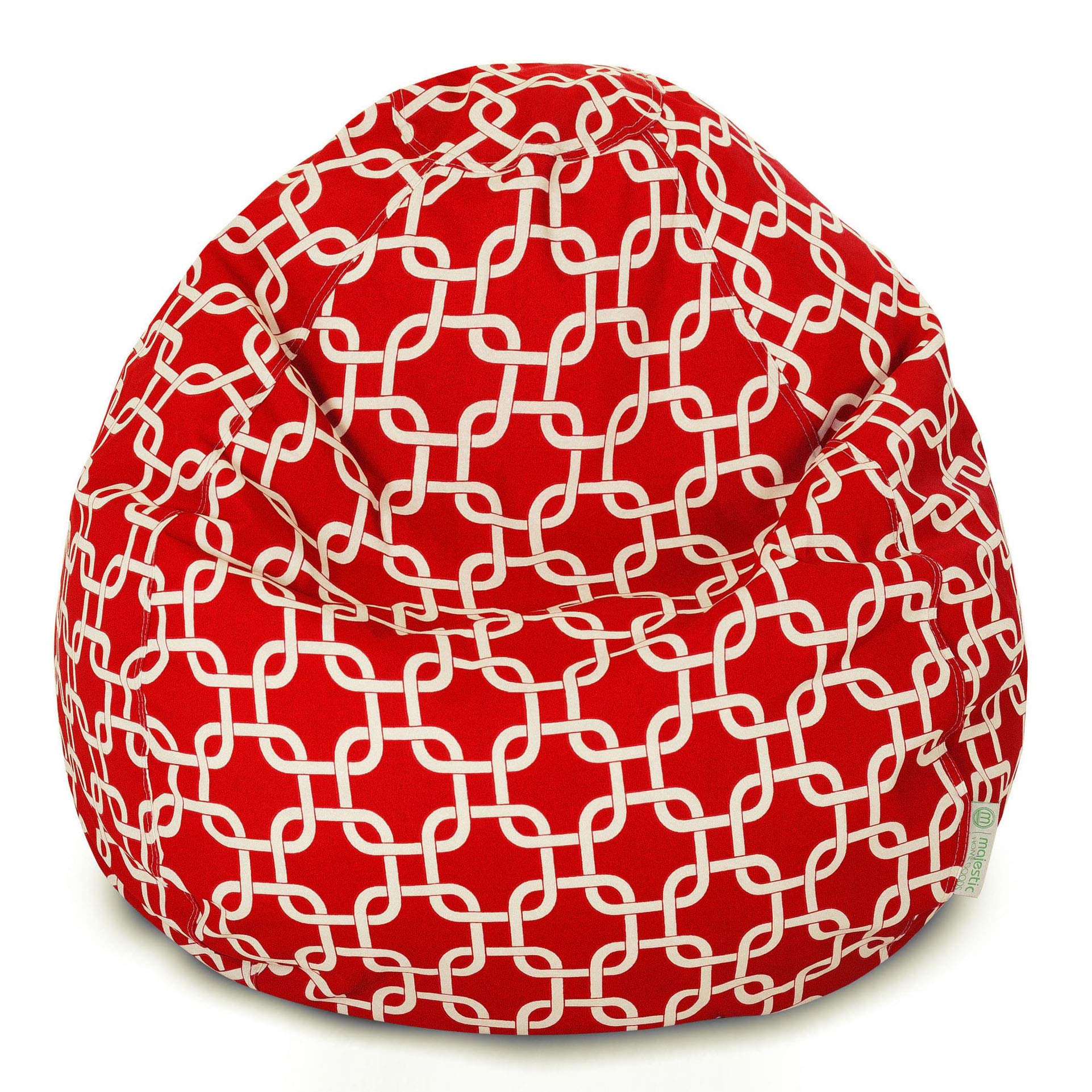 Majestic Classic Bean Bag Chair for Adults & Kids - 28x28x22 Inch Oversized Comfortable Lounge Chair for Living Room, Bedroom, Playroom - Soft Red Faux Leather Bean Bag Sofa for Relaxing, Gaming & Reading