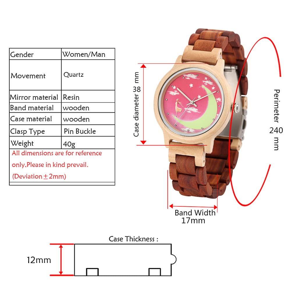 Elegant Wooden Watch for Women - Natural Bamboo Analog Wristwatch with Adjustable Wood Strap, Classic Minimalist Design - Perfect for Everyday Wear, Office, Date Night & Gift Giving