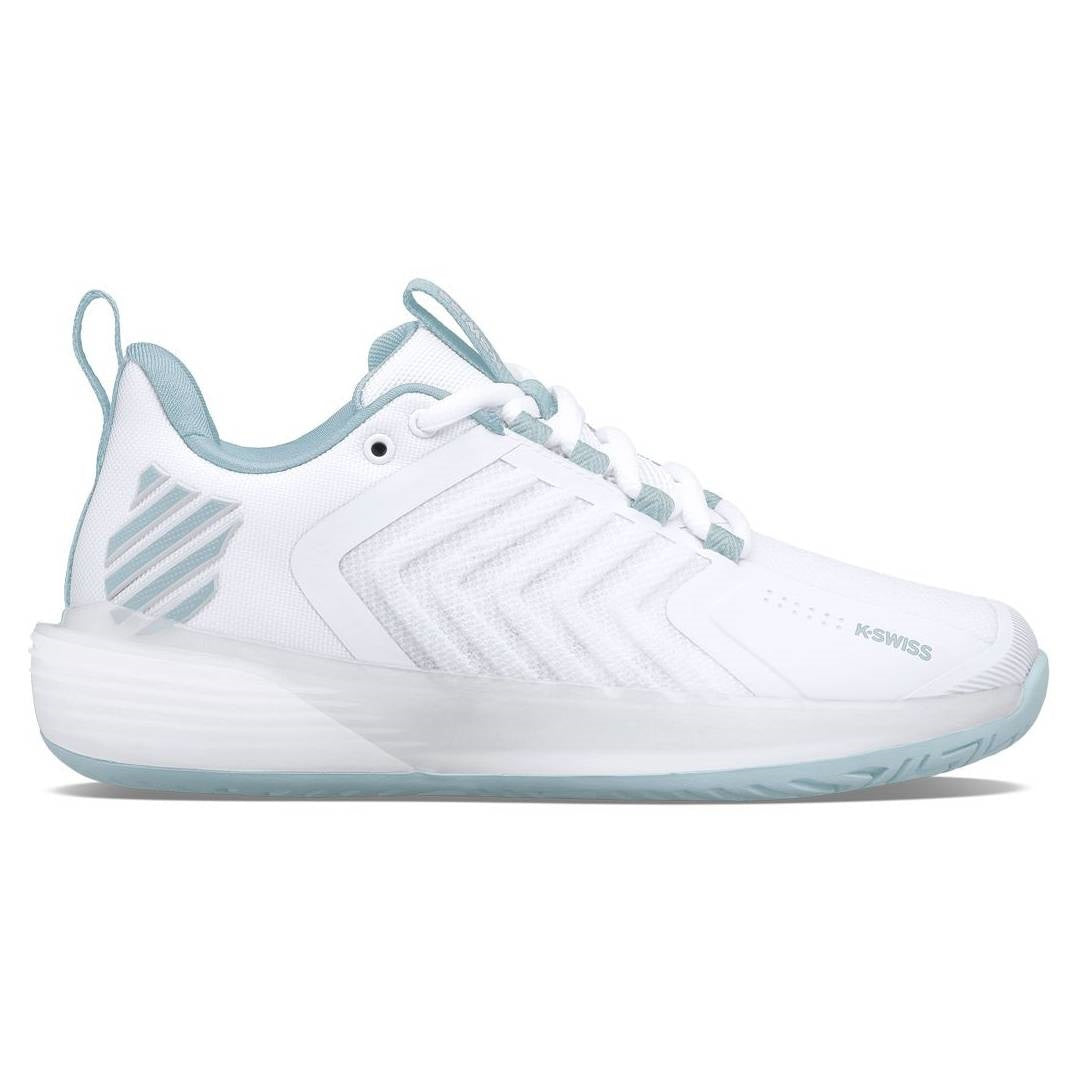 K Swiss Ultrashot 3 Women's Tennis Shoes - White & Blue - Lightweight Performance Court Shoes for Women - Perfect for Tennis, Training & Casual Wear