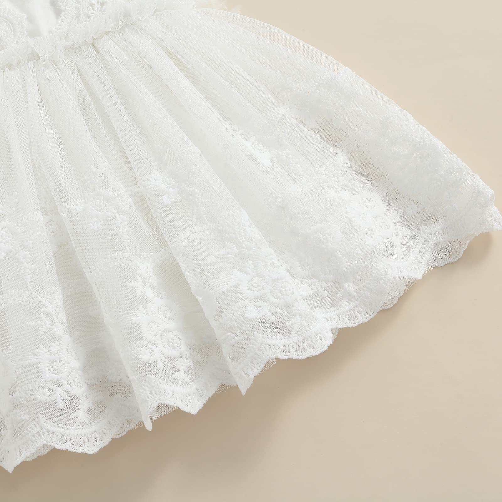 Newborn Baby Girl Summer Dresses - Sleeveless Lace Tulle One-Piece Romper with Bowknot 0-24 Months | Perfect for Photoshoots, Parties & Special Occasions