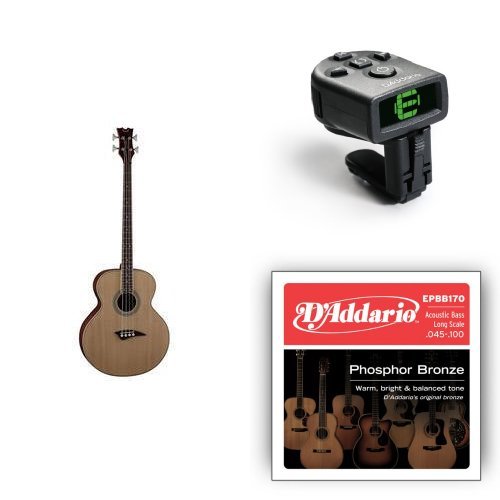 Dean Satin Finish Acoustic-Electric Bass Guitar Bundle with Gig Bag, Tuner & Strap - Perfect for Live Performances, Studio Recording & Home Practice