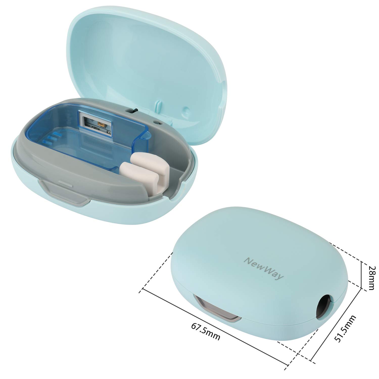 Portable UV Toothbrush Sterilizer Case - Rechargeable Travel Toothbrush Holder with Sanitizer for Home, Office & Travel | Perfect for Business Trips, Camping & Daily Hygiene (Blue)