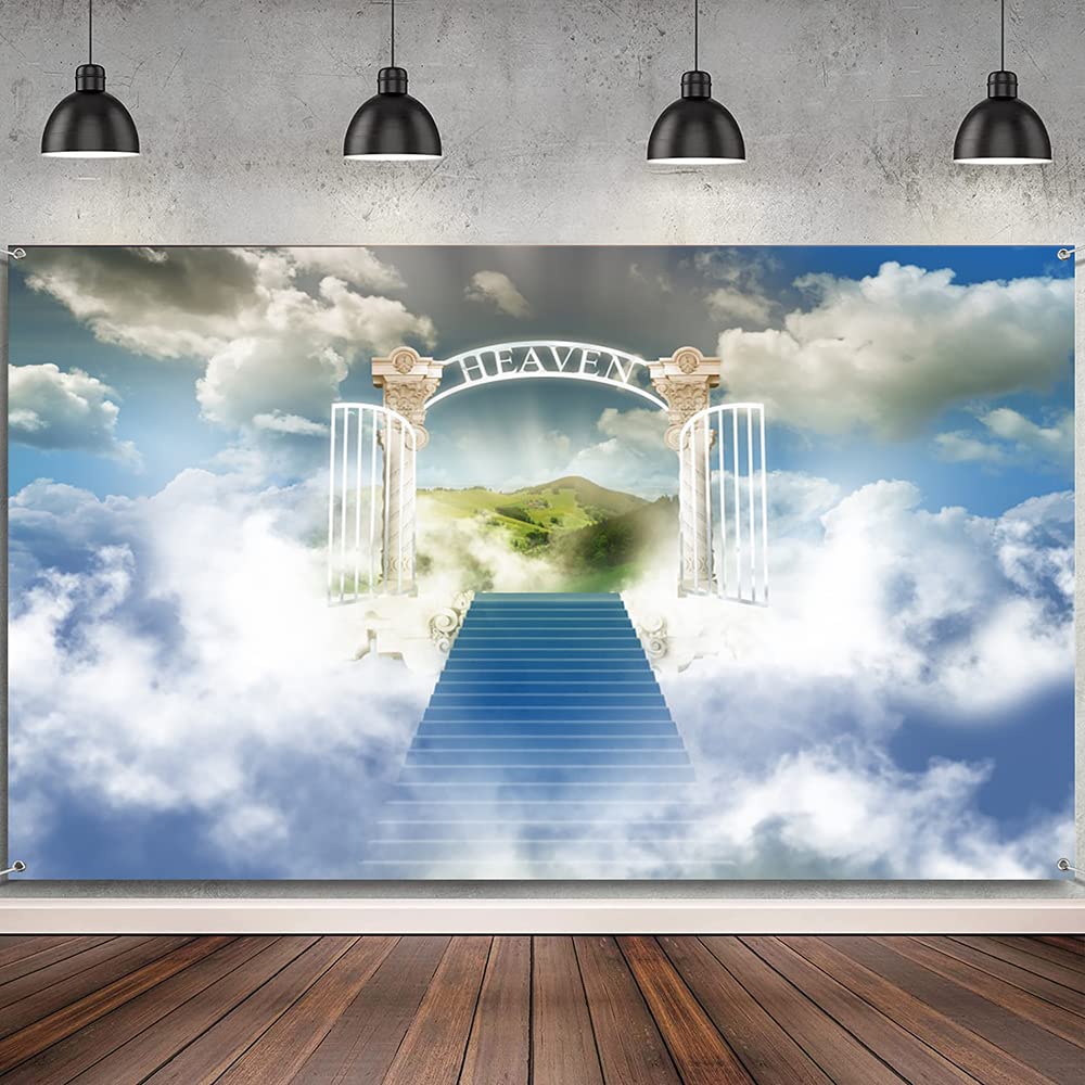 7x5ft Blue Vinyl Backdrop for Photography & Events - Baptism, Wedding, Church, Kids Studio