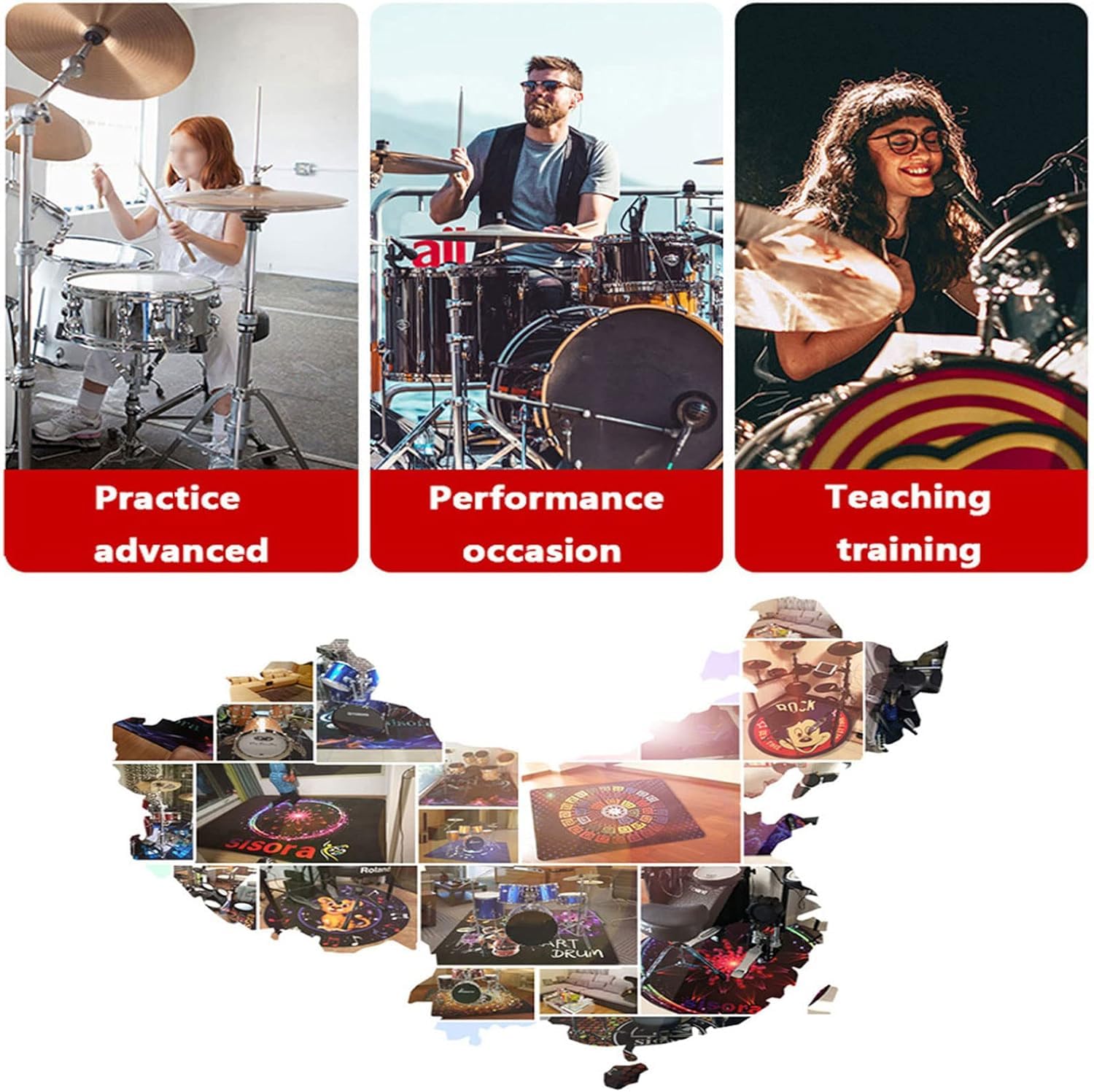 Premium Sound-Absorbing Acoustic Drum Rug Mat - 160x200cm Non-Slip Durable Floor Protection for Electronic & Acoustic Drum Kits - Perfect for Home Studios, Practice Rooms & Live Performances